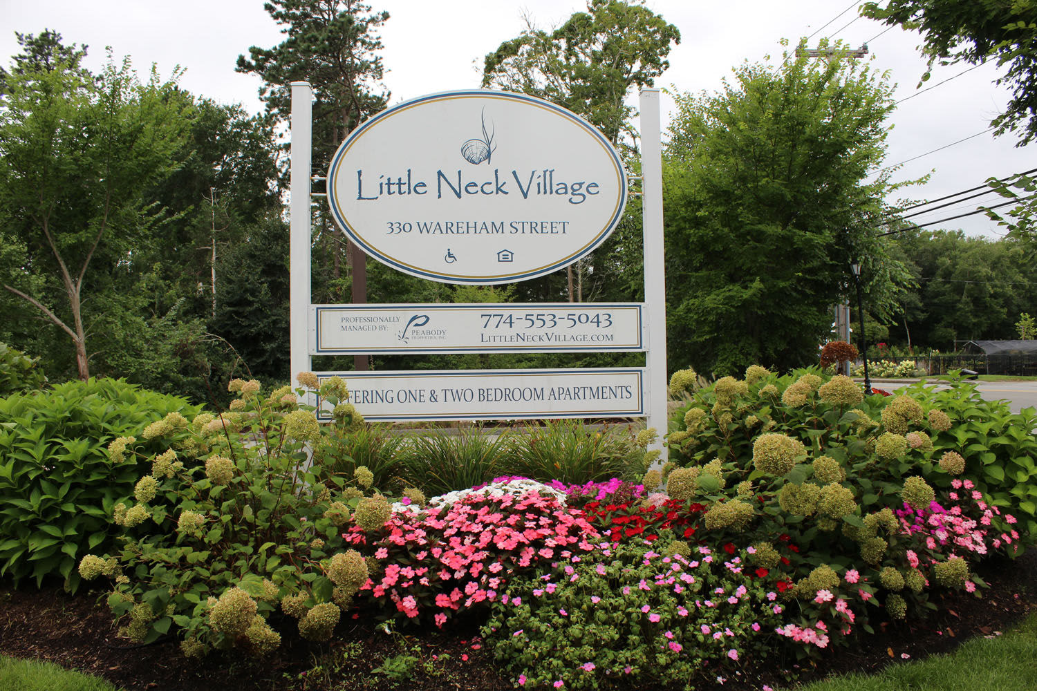 Signage board at Little Neck Village in Marion. MA