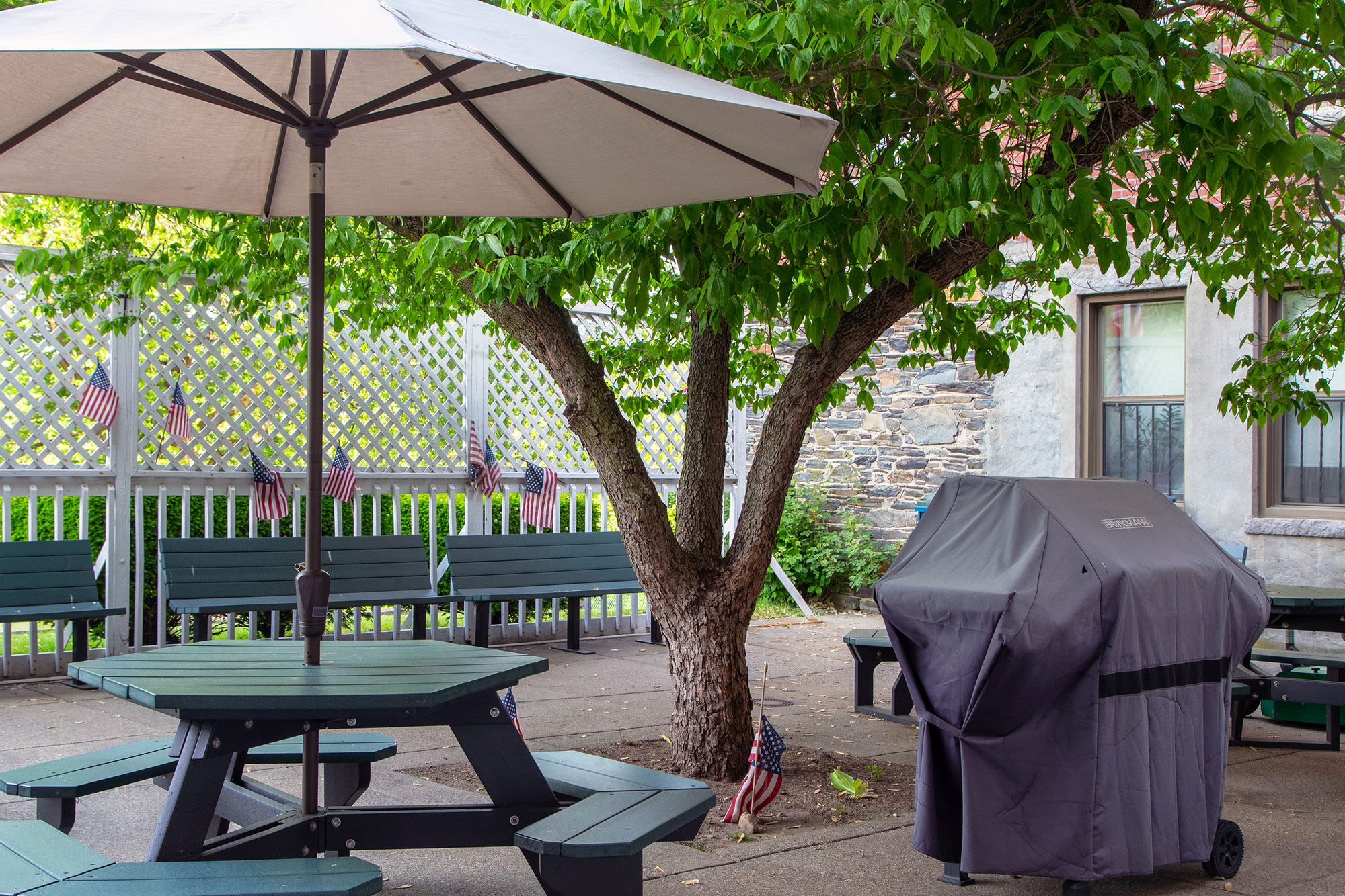 Community outdoor at Mazur Park Apartments in Lowell. MA
