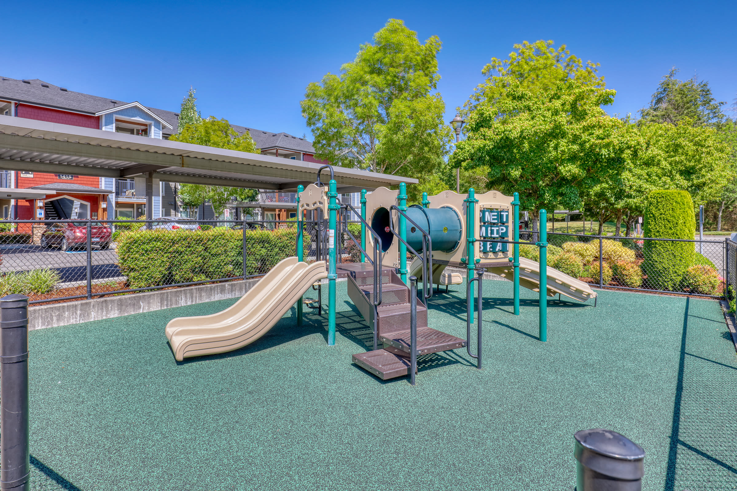 Playground at Trax at Dupont Station in Dupont, Washington