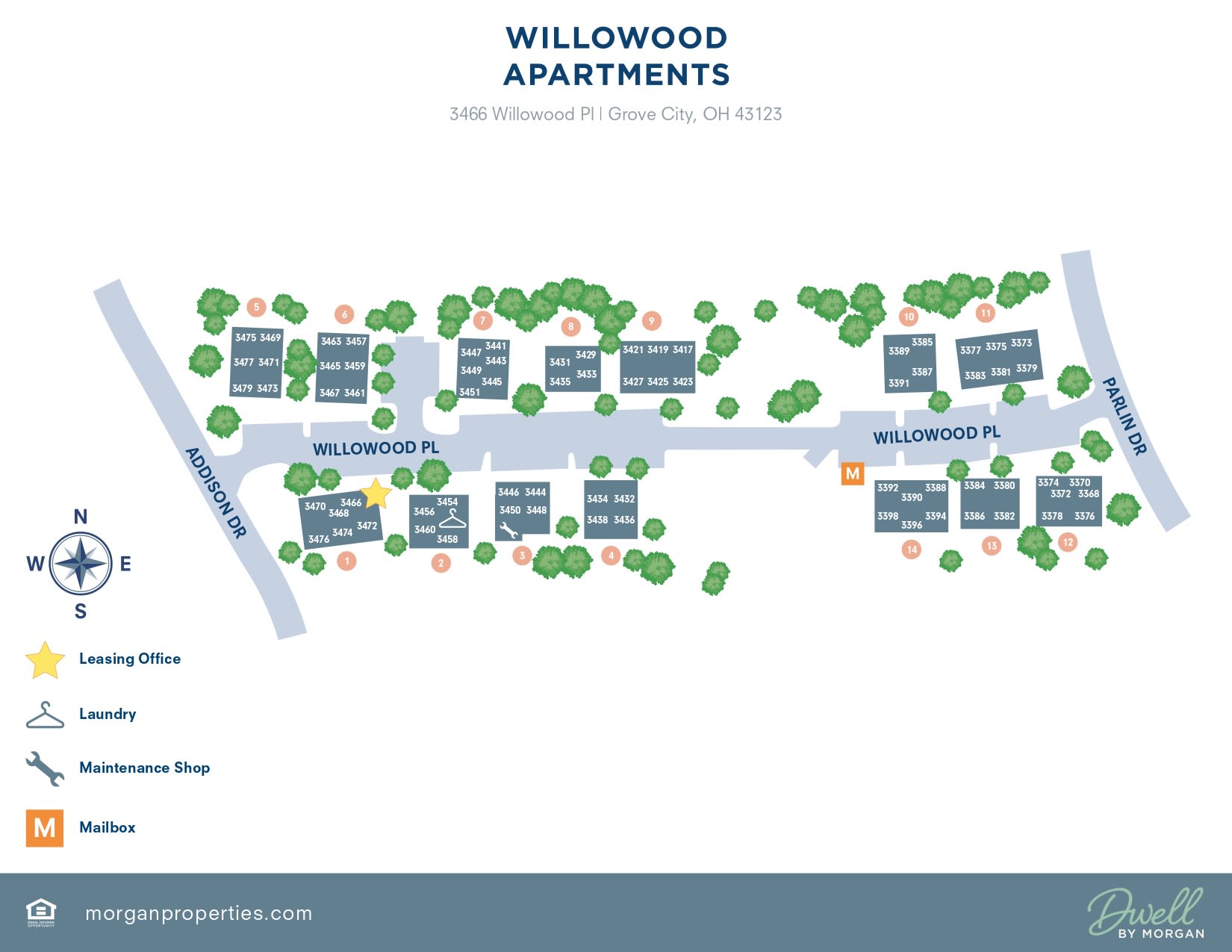 Property Map at Willowood Apartments in Grove City, Ohio
