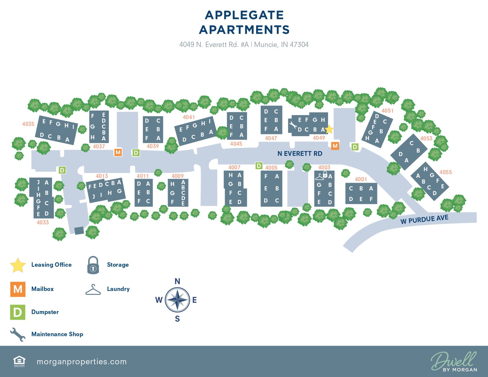 Property Map at Applegate Apartments in Muncie, Indiana