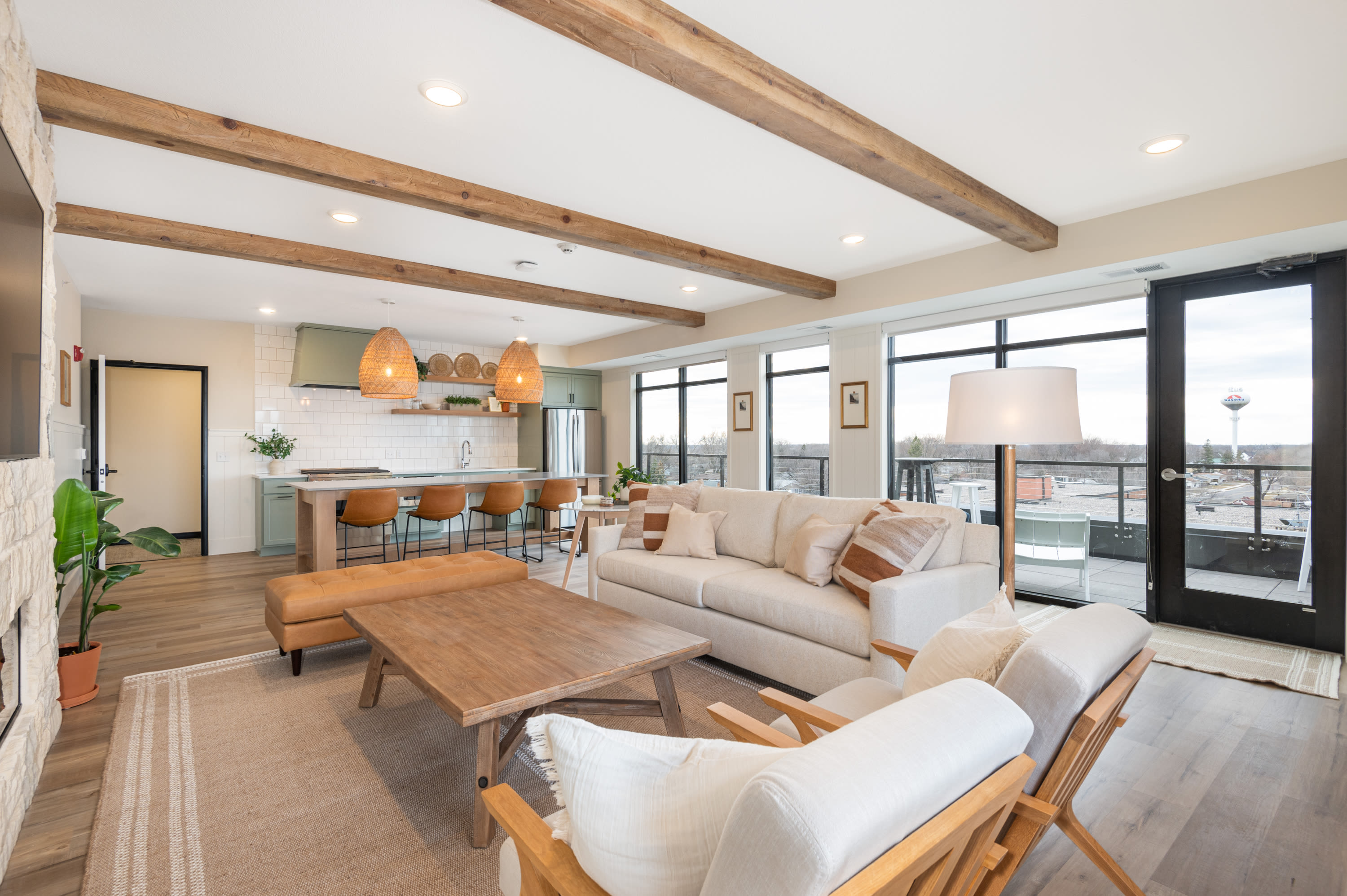 Apartment living room at The Uptown Apartments in Waconia, Minnesota