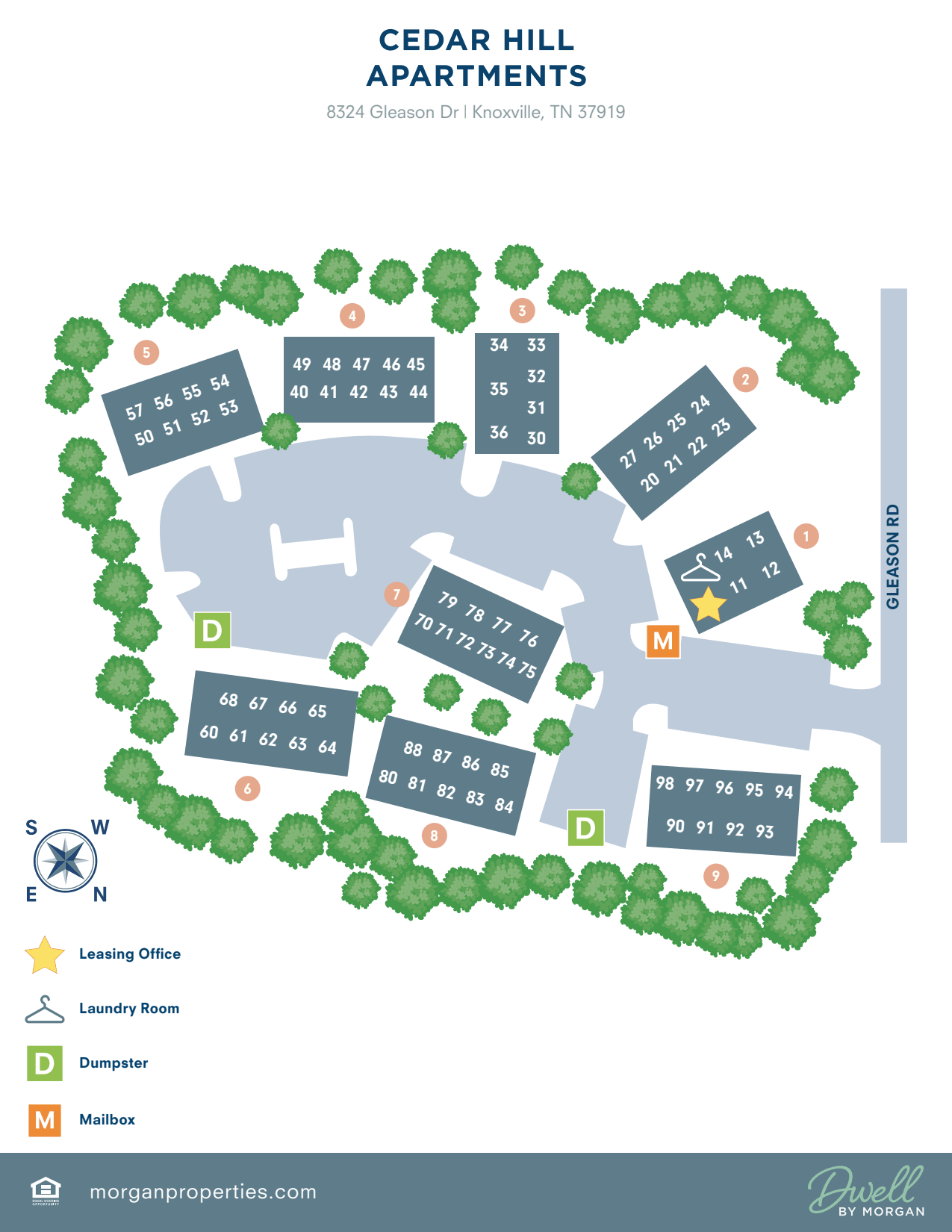 Site Map at Cedar Hill Apartments in Knoxville, Tennessee