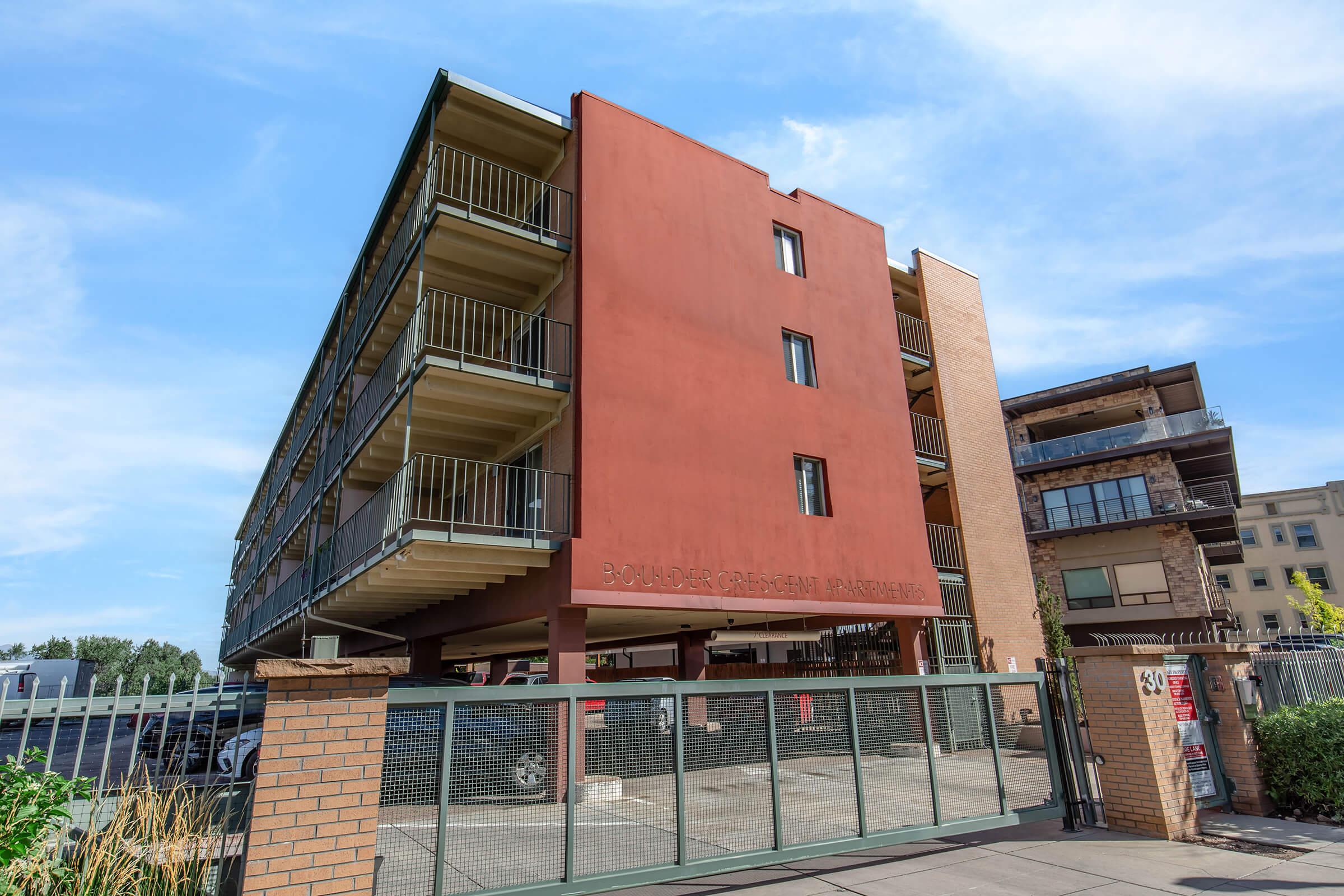 Exterior view of apartments at Boulder Crescent in Colorado Springs,Colorado