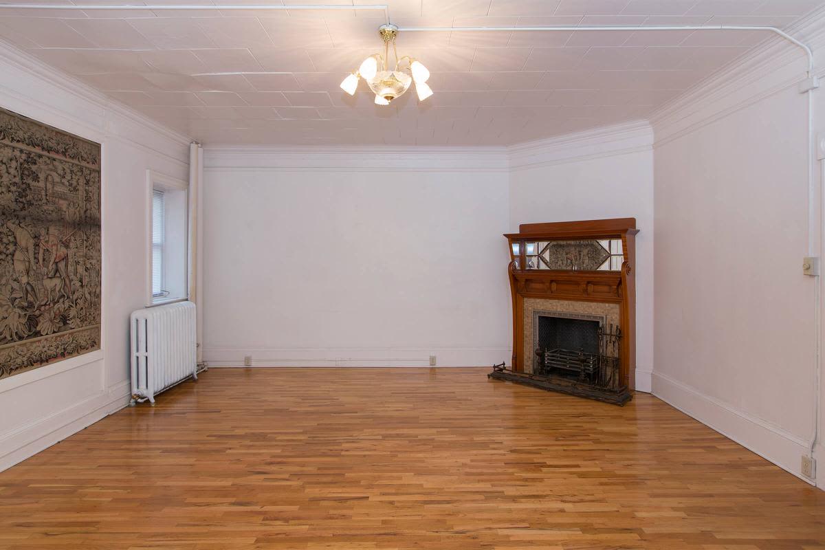 Living room with fireplace at Cascade Park in Colorado Springs,Colorado