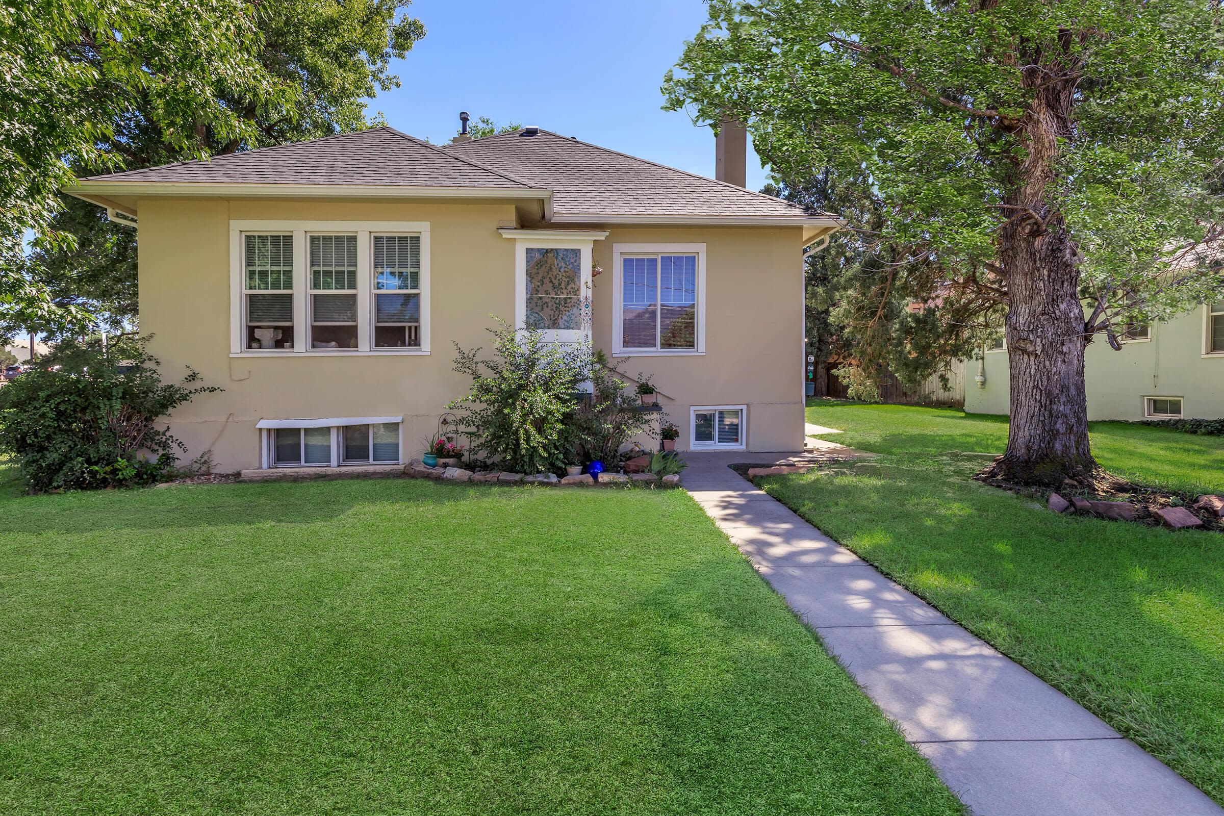 Exterior view of yellow building at Cascade Park in Colorado Springs, Colorado