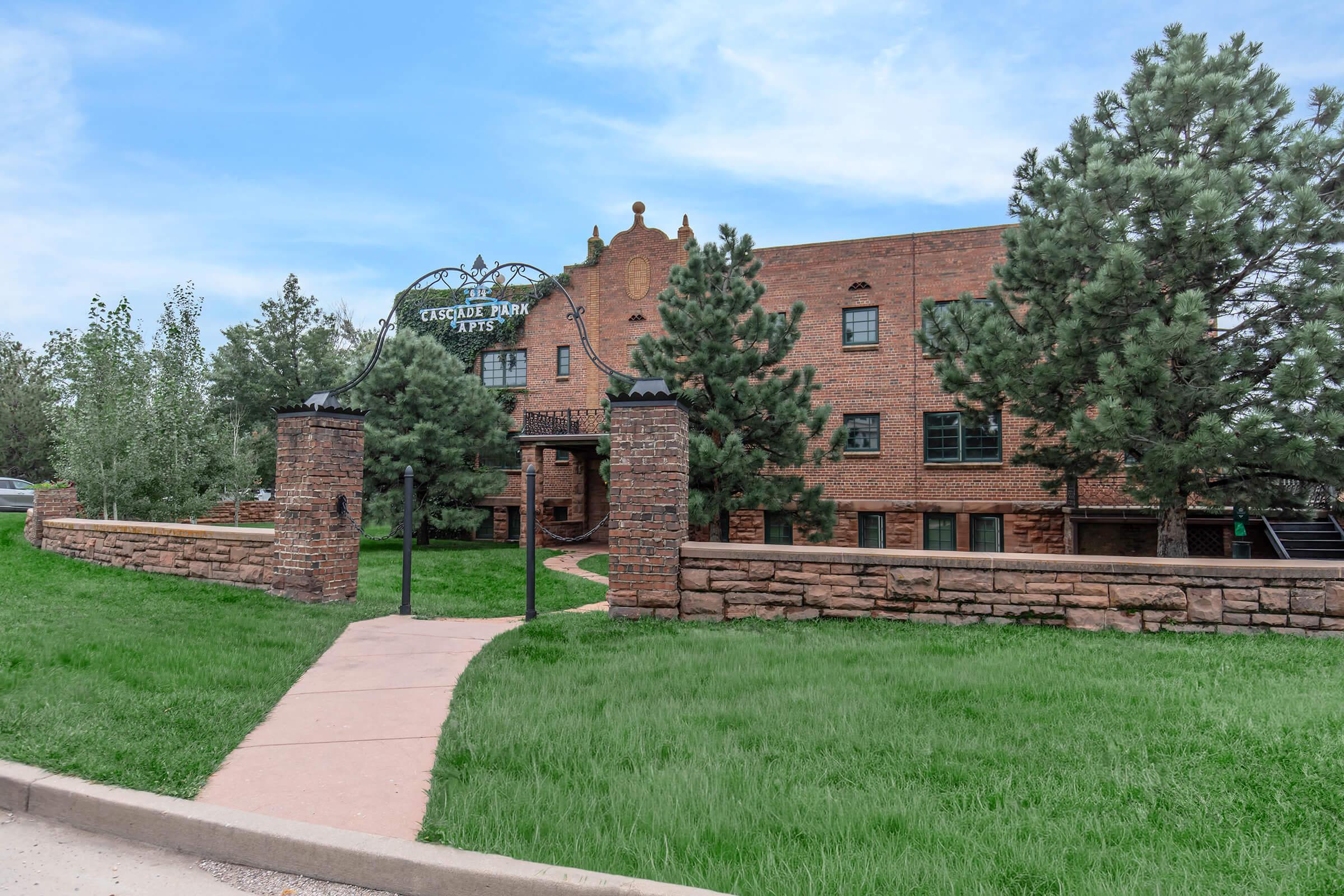 Exterior view of pathway at Cascade Park in Colorado Springs, Colorado
