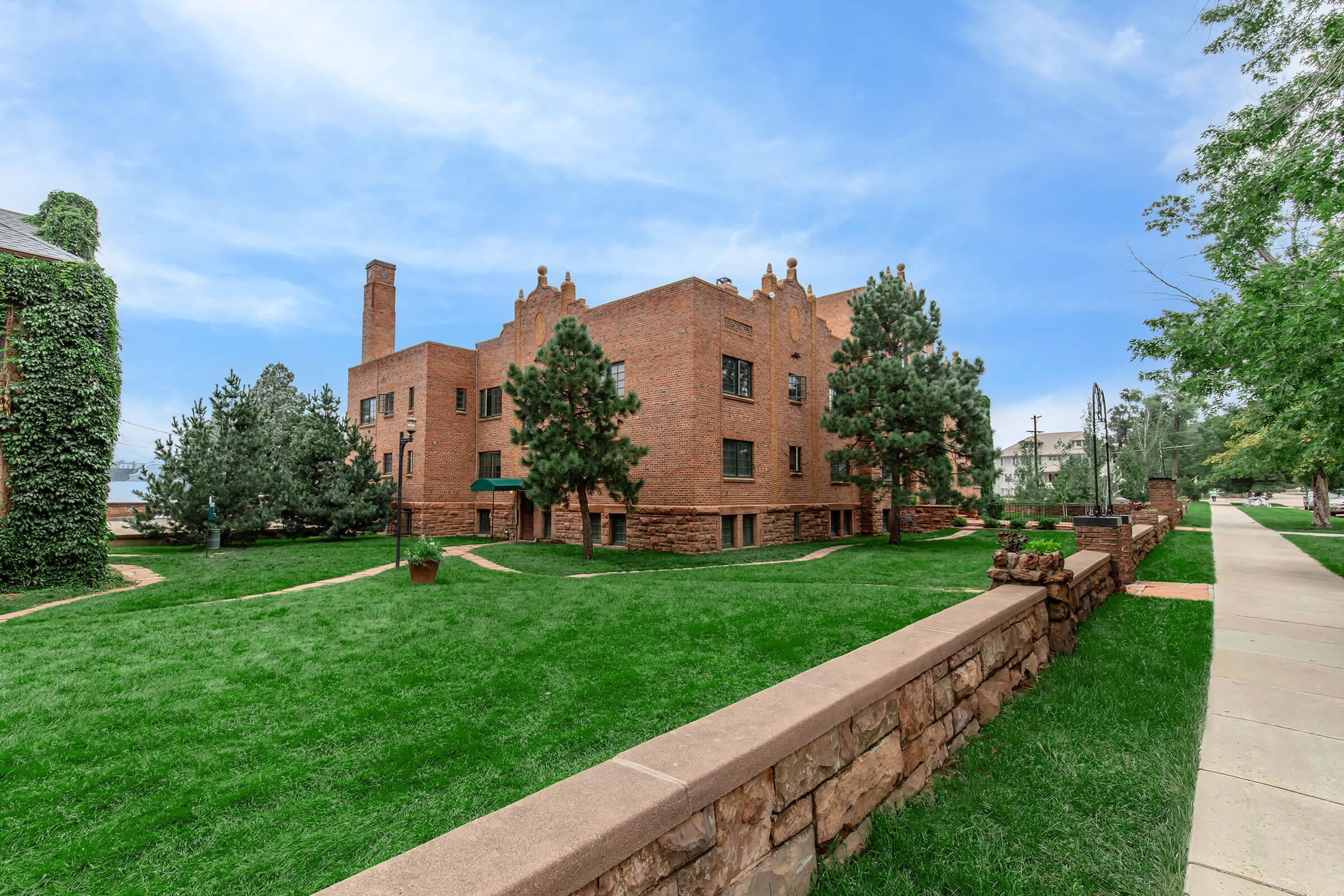 Exterior view of grassy area at Cascade Park in Colorado Springs, Colorado