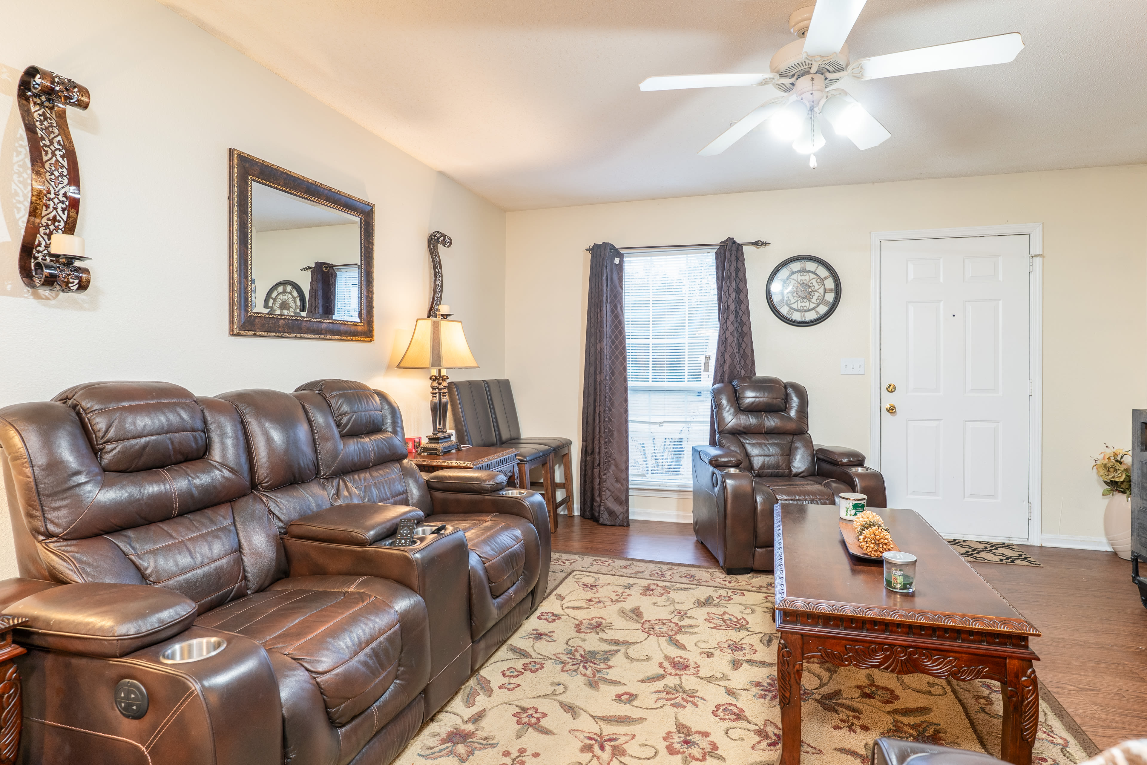 A spacious living room at Arrington Estates of Henderson in Henderson, Tennessee