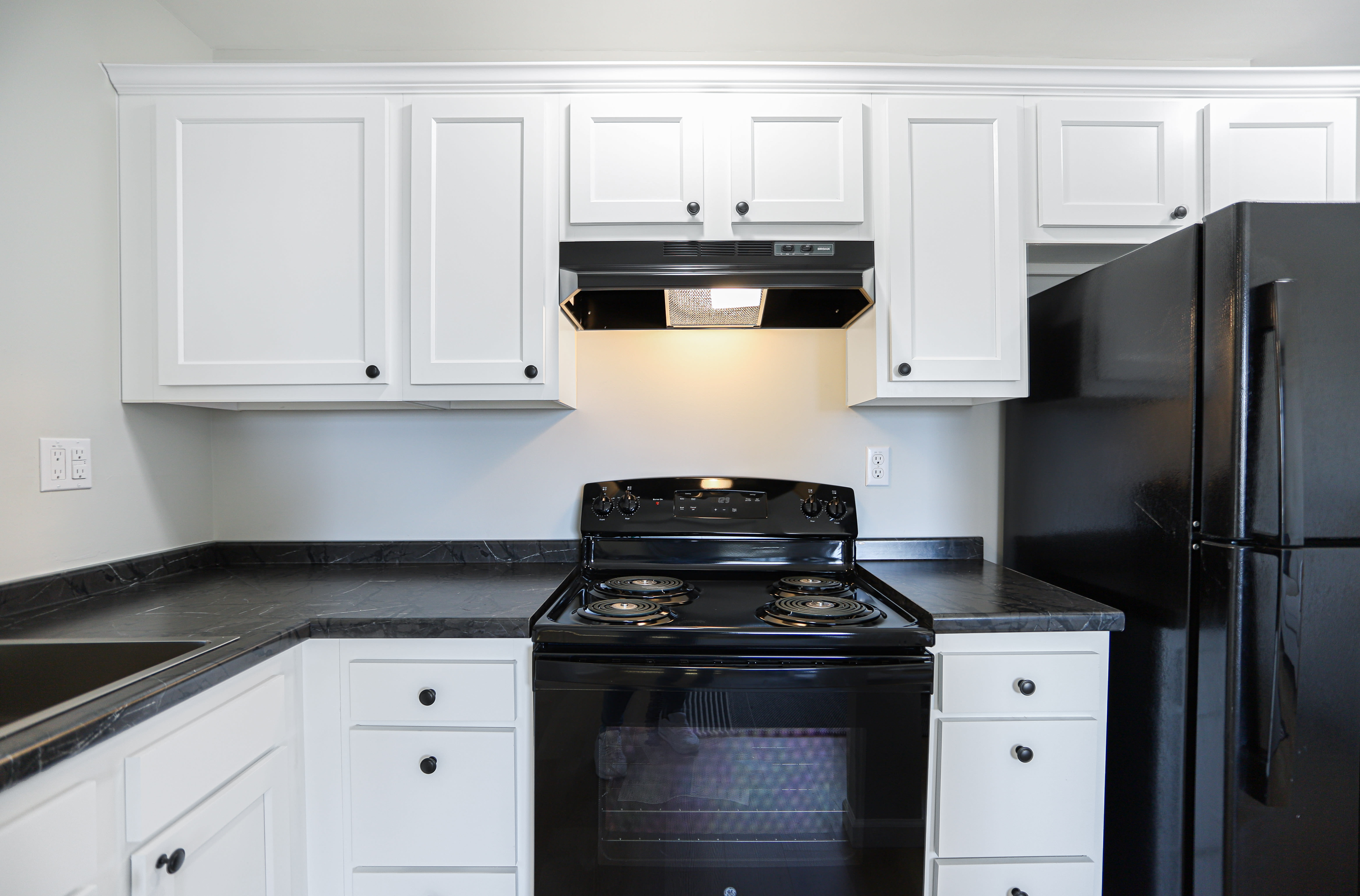 Kitchen with black appliances at Greater Pittsburgh Region in Zelienople,Pennsylvania