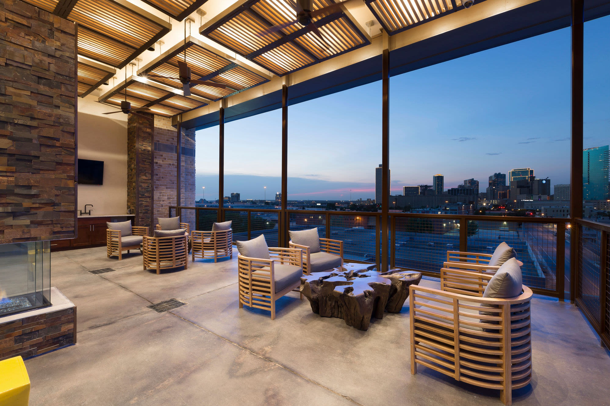 Community living area at South 400 in Fort Worth, Texas