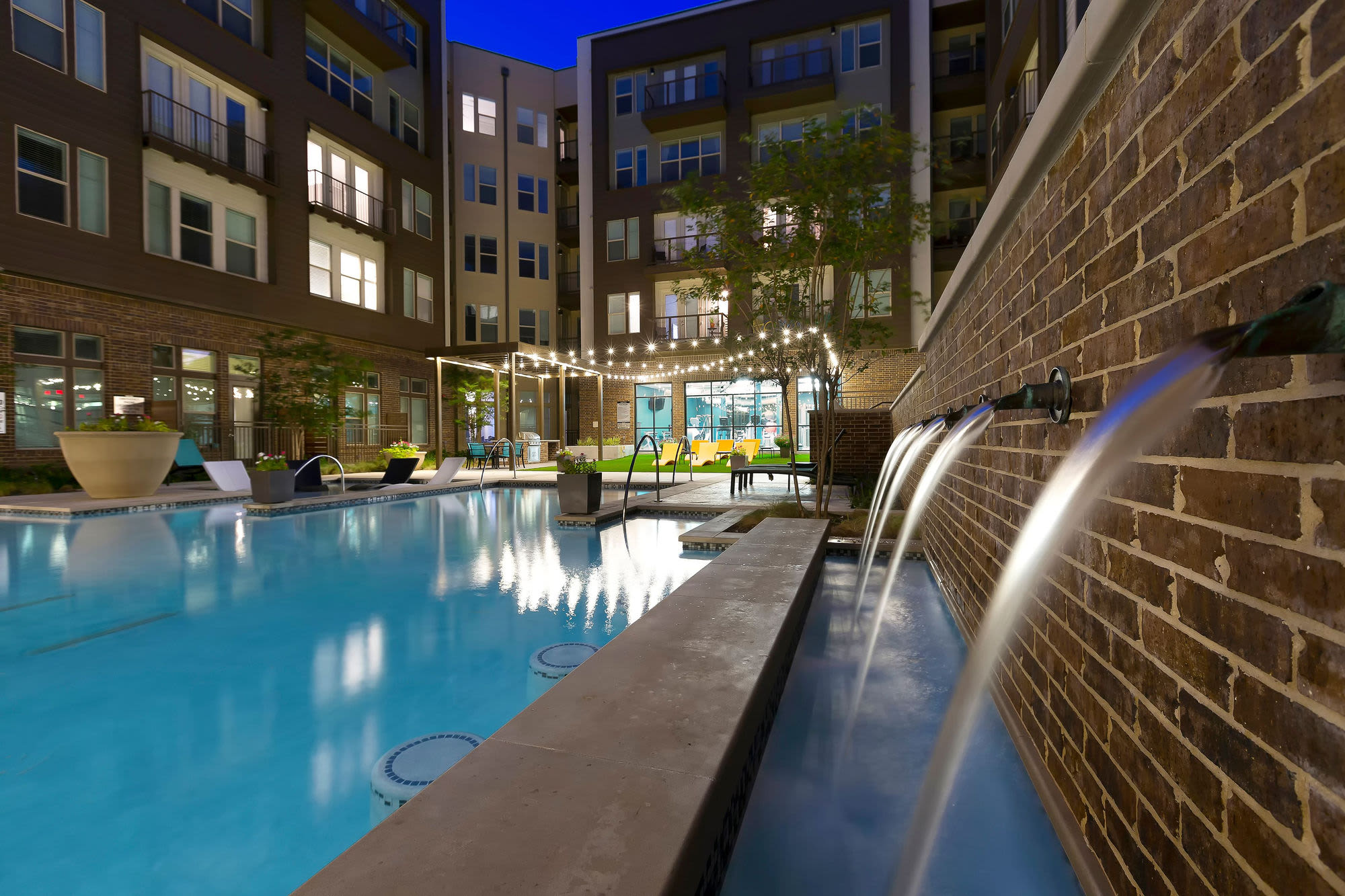Community area with pool at South 400 in Fort Worth, Texas
