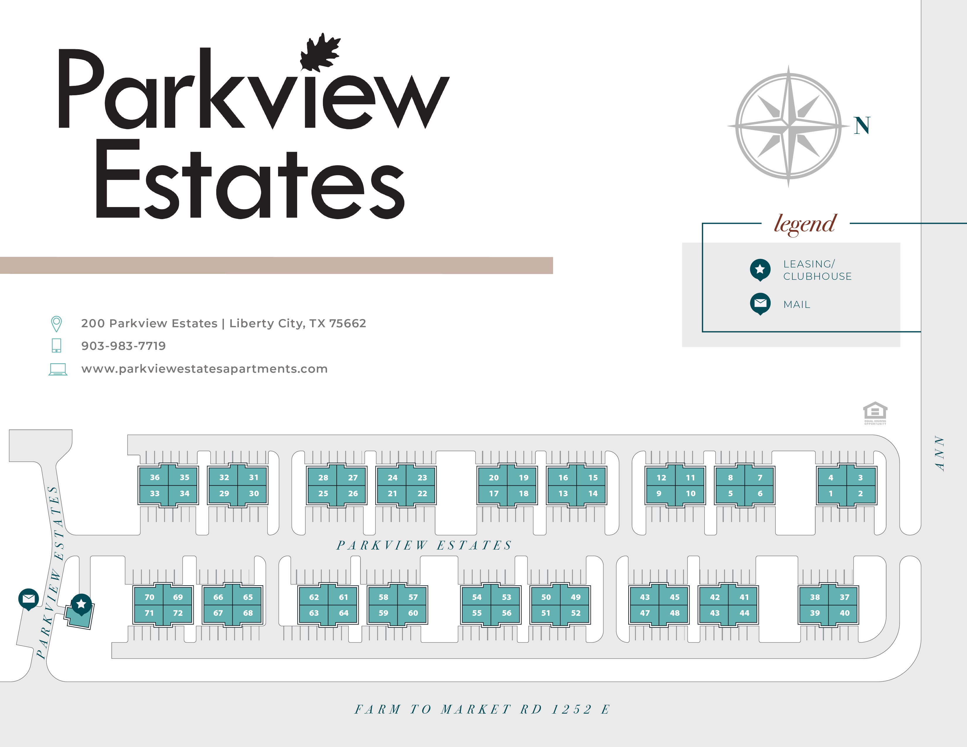 Sitemap at Parkview Estates in Liberty City, Texas  