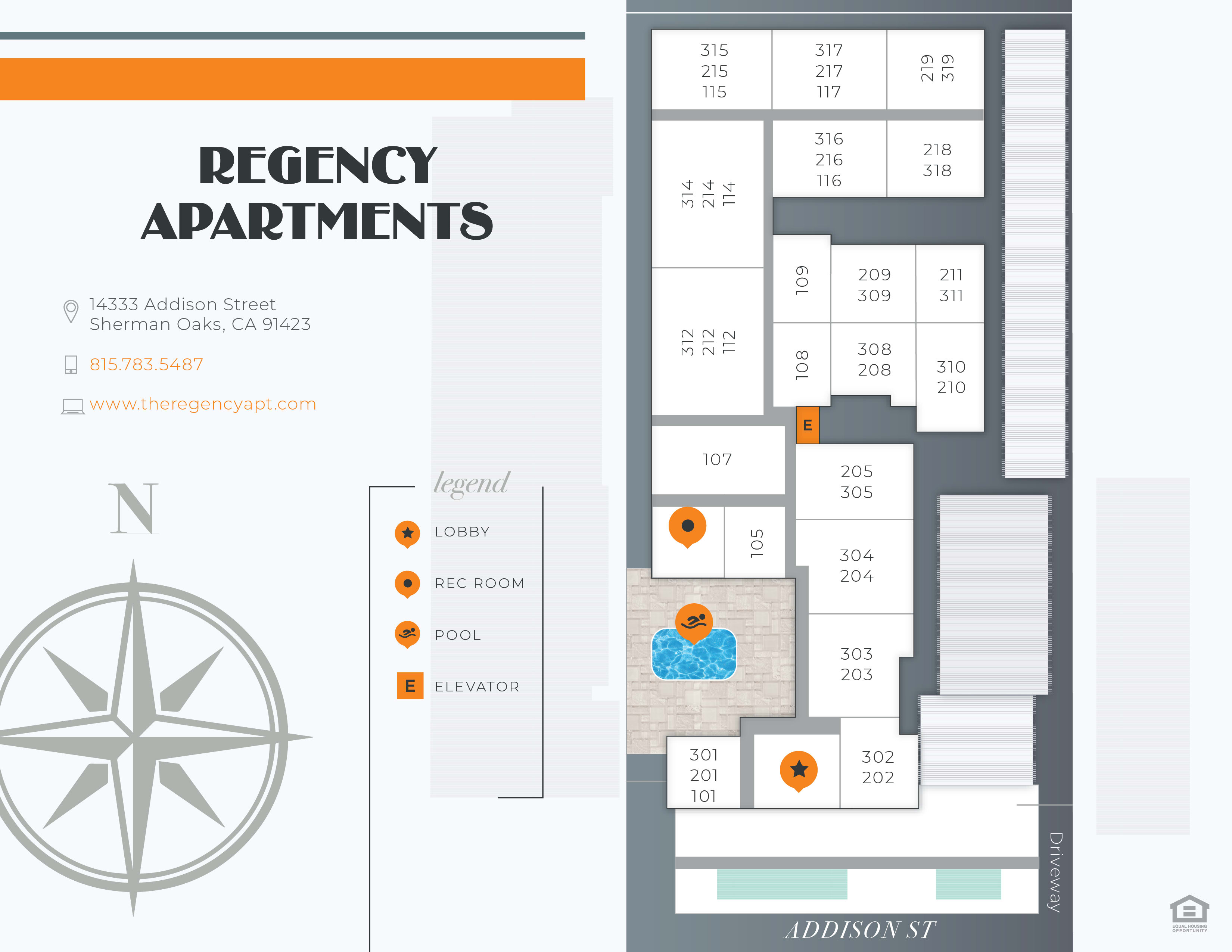 Sitemap at Regency in Sherman Oaks, California  