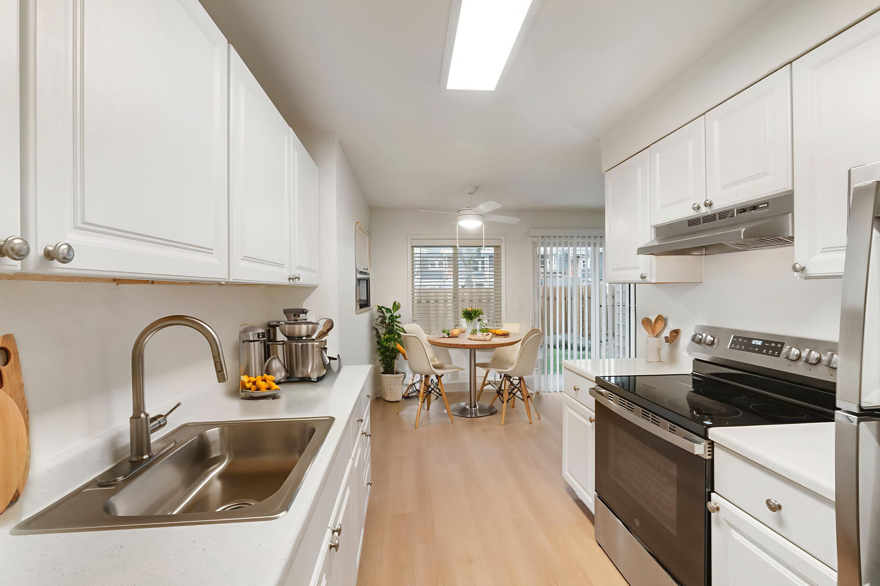 Another angle of the kitchen at Firwood Station in Portland, Oregon