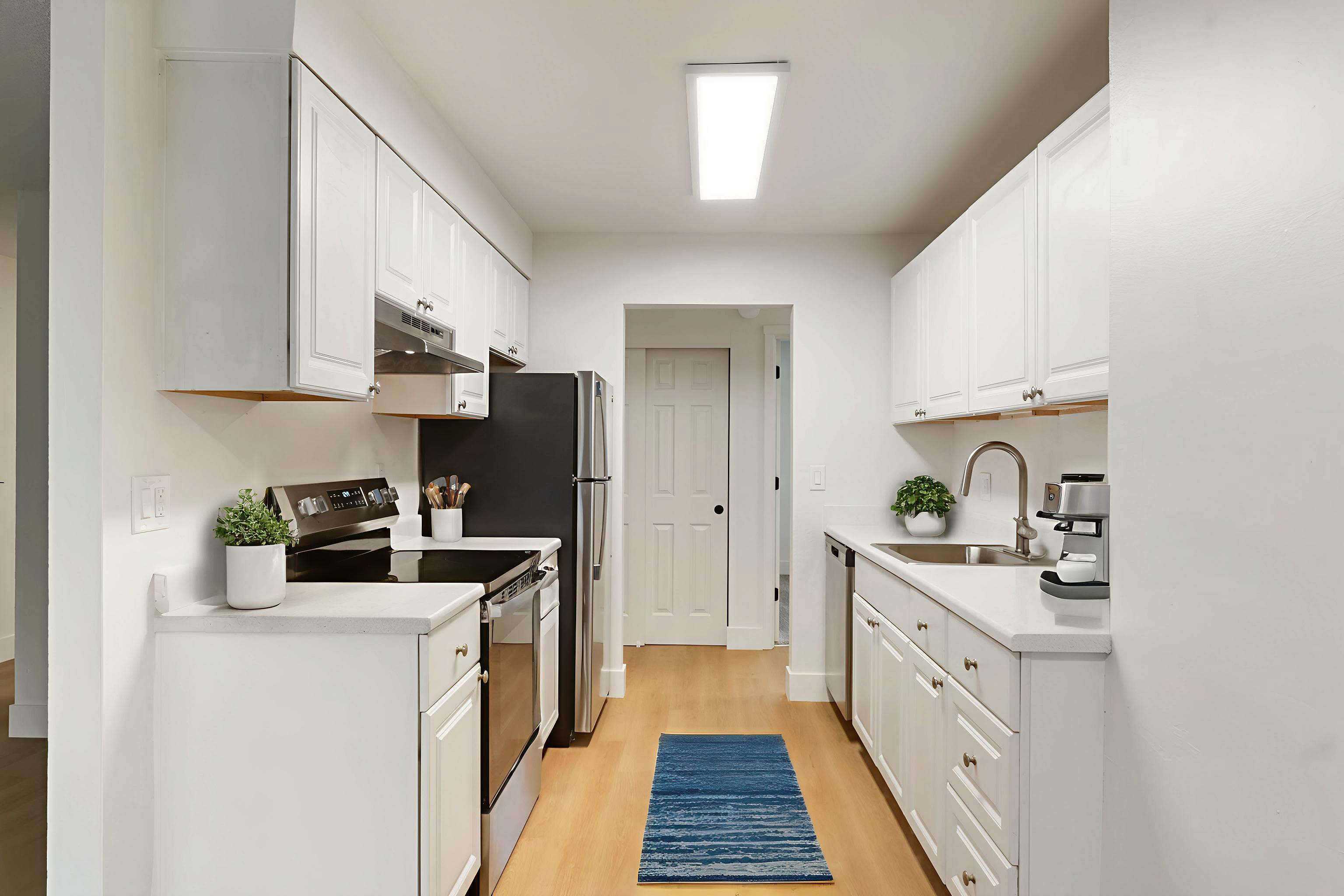 Kitchen with sink at Firwood Station in Portland, Oregon