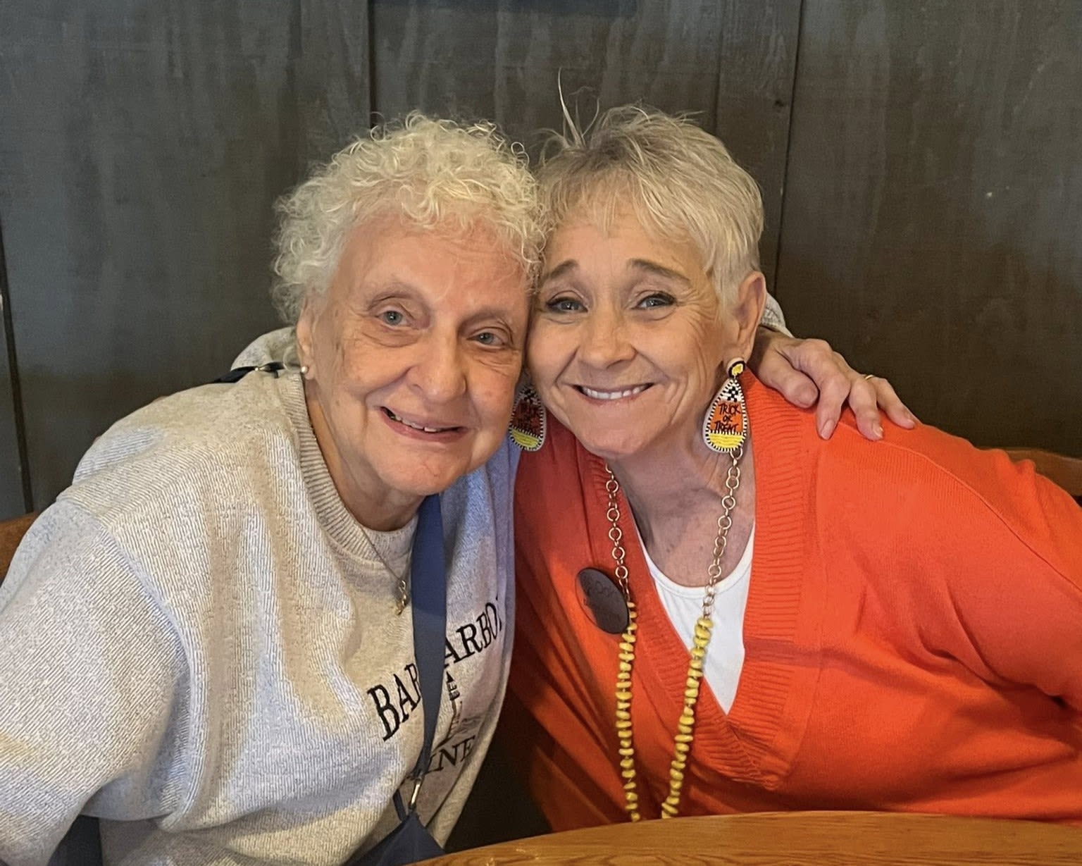Staff and a resident in costumes at The Barclay at Whiskey Road in Aiken, South Carolina