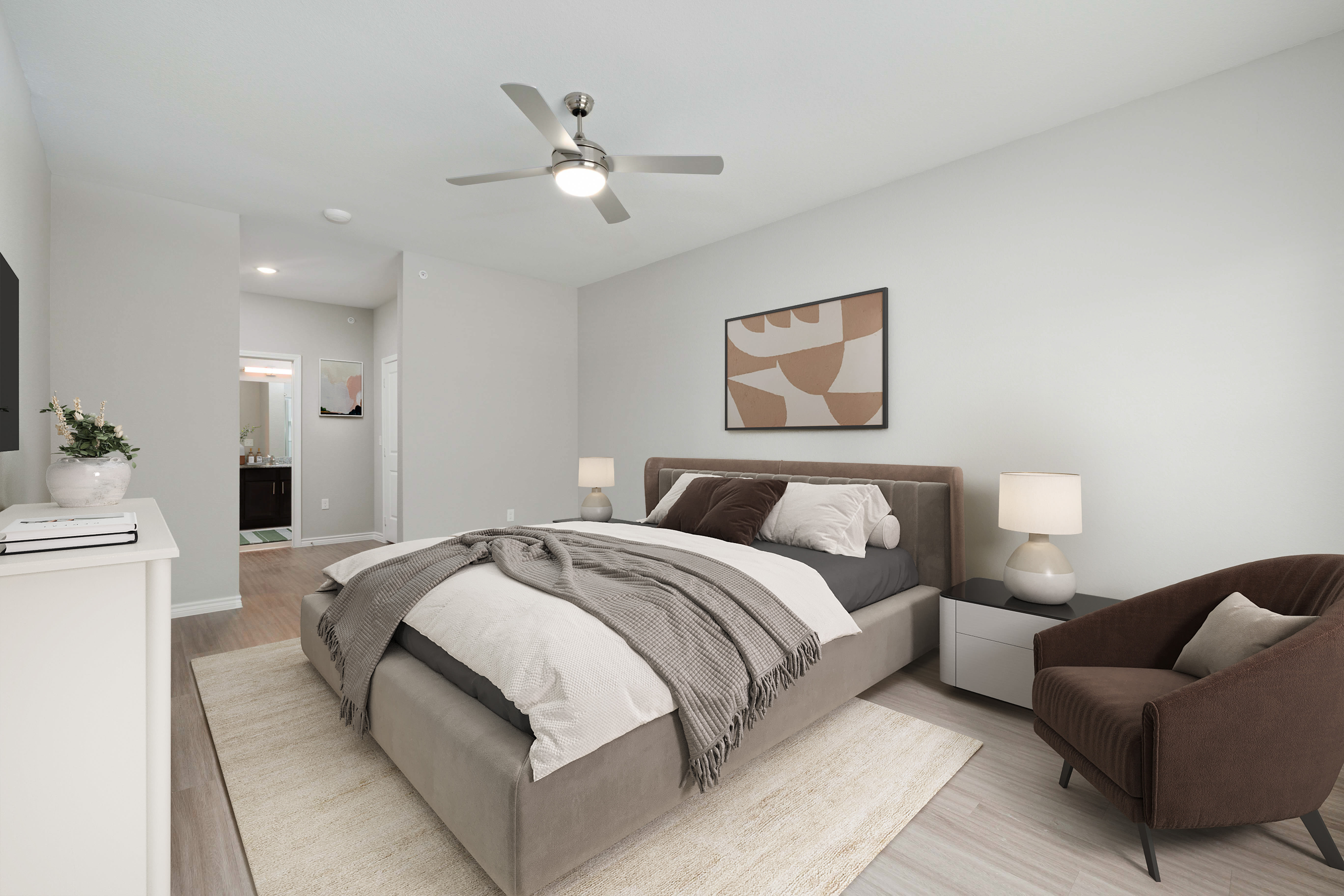 New apartment bedroom at Echo Trail in Bowling Green, Kentucky