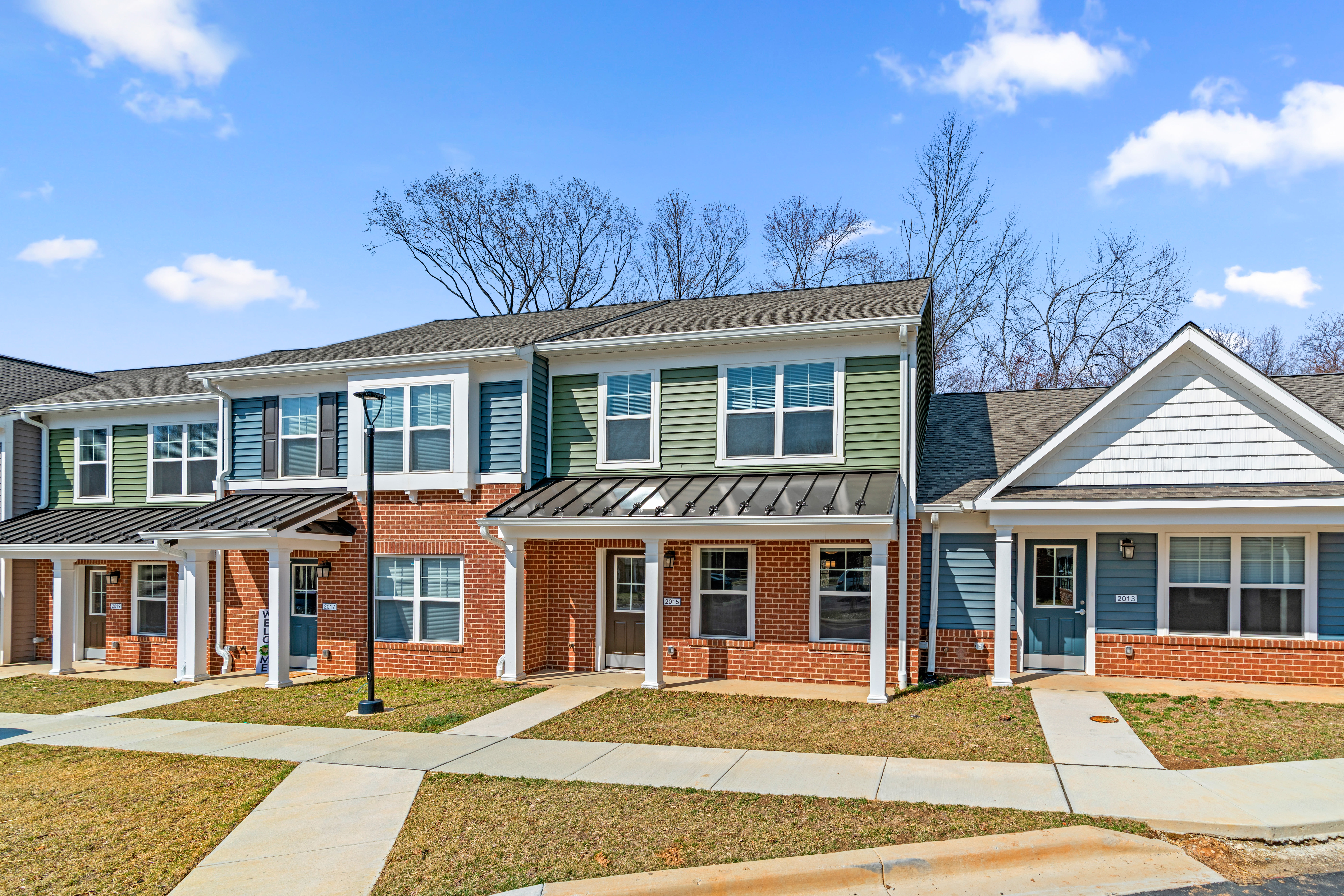 Colorful exterior building at Brock Bridge Landing in Jessup, Maryland