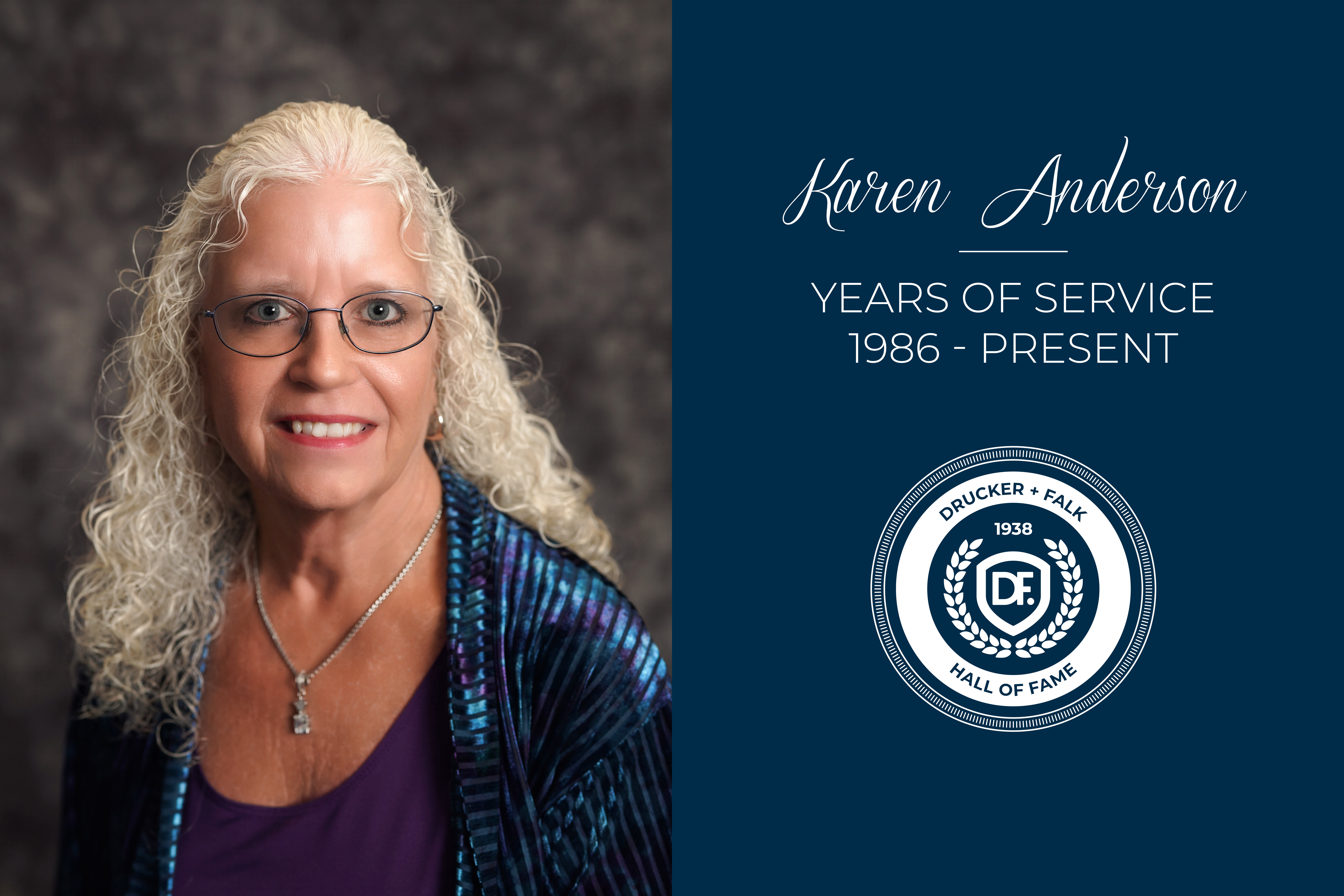 Karen Anderson Drucker + Falk Hall of Fame Inductee 