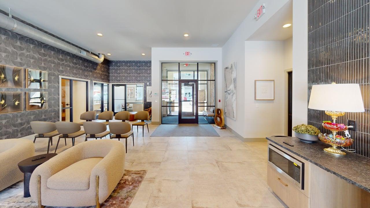 Another angle of the lounge at The Block at Petoskey in Petoskey, Michigan