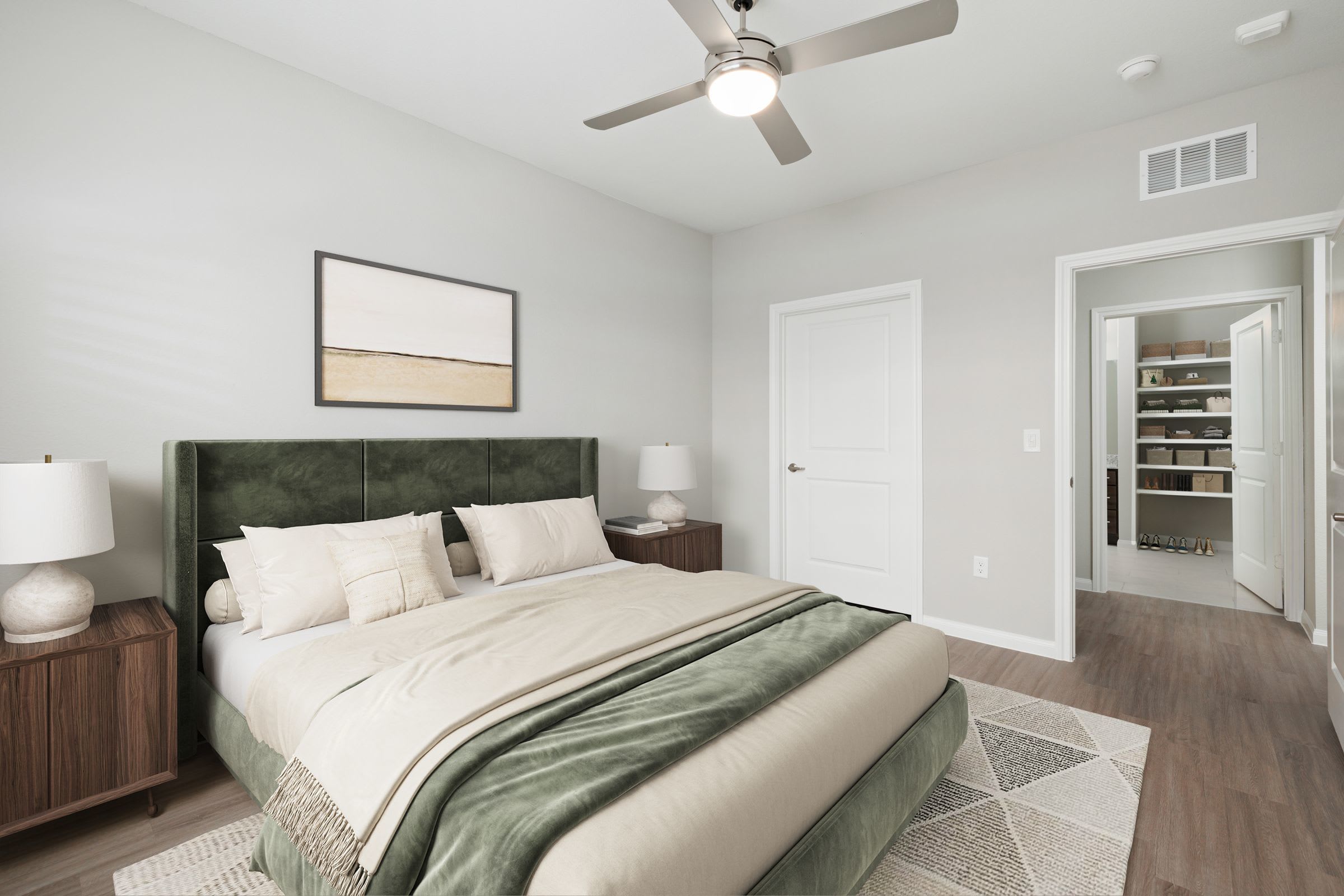 Bright bedroom at Preserve at Gresham Lake in Raleigh, North Carolina