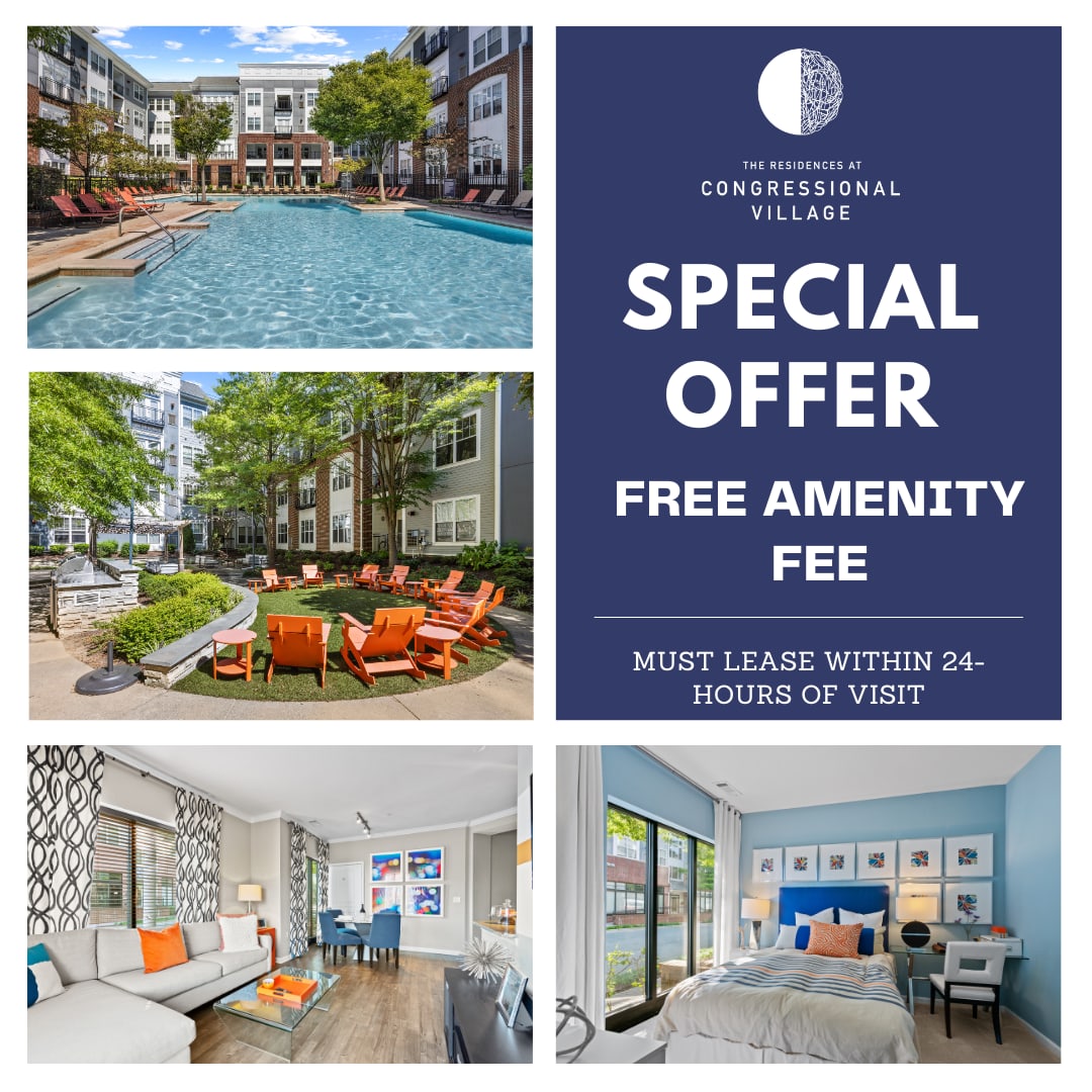 Specials at Residences at Congressional Village in Rockville, Maryland 