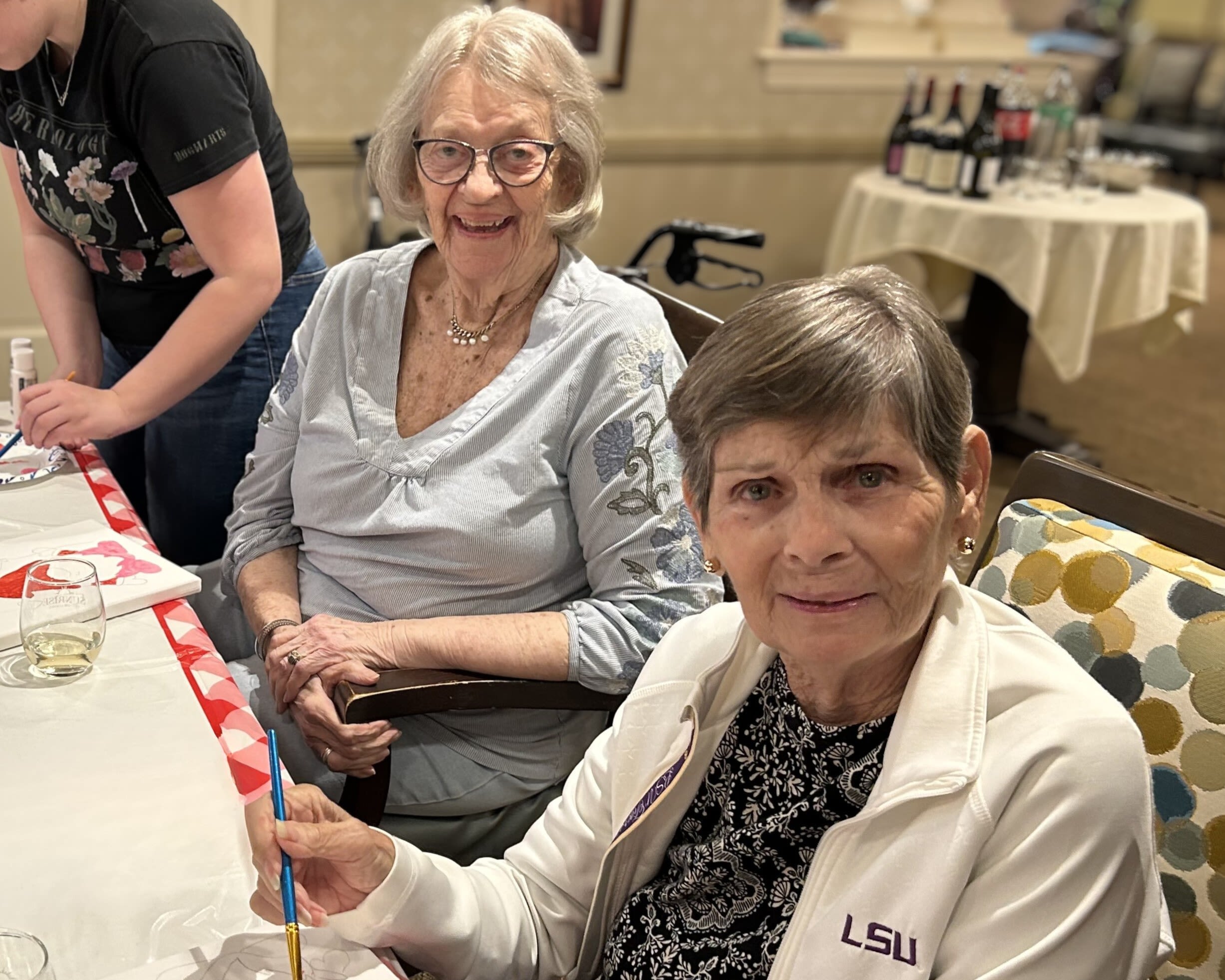 Residents painting at Glenncrest at Decatur in Decatur, Georgia