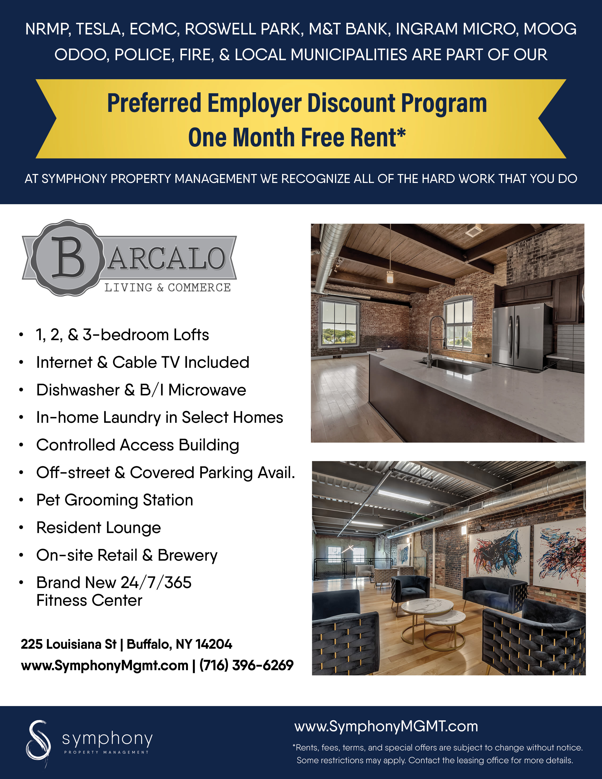 Preferred employer discount program — One Month Free Rent*