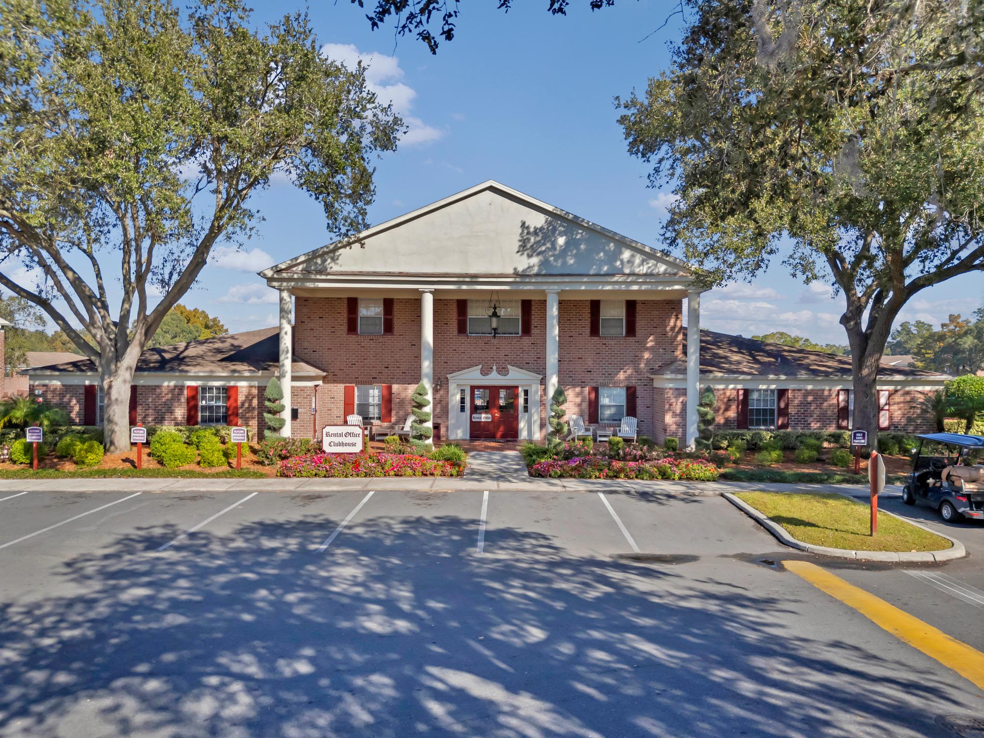 Community clubhouse entry at Carlton Arms Of Ocala in Ocala, Florida