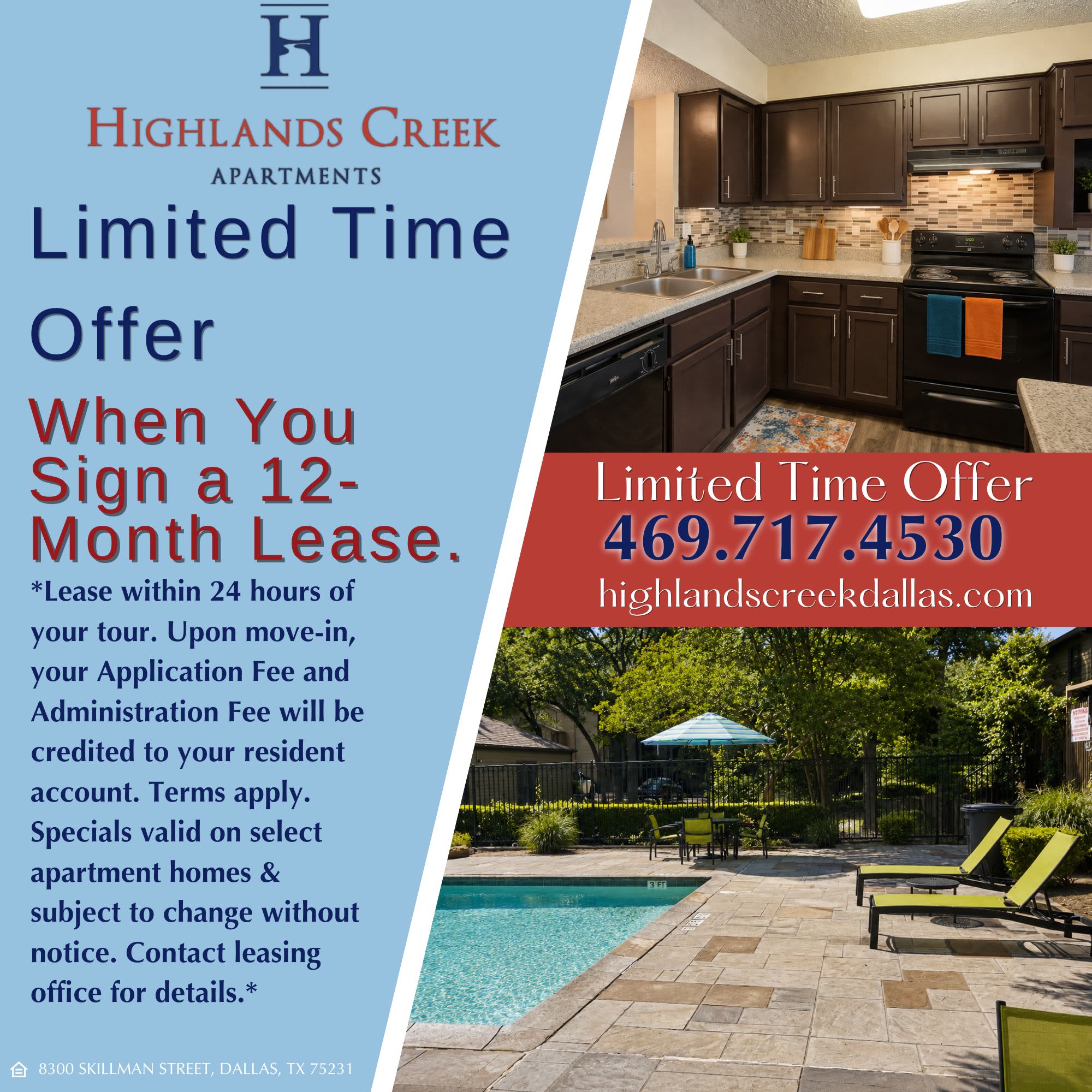 Highlands Creek Apartments I Specials at Highlands Creek Apartments in Dallas, Texas