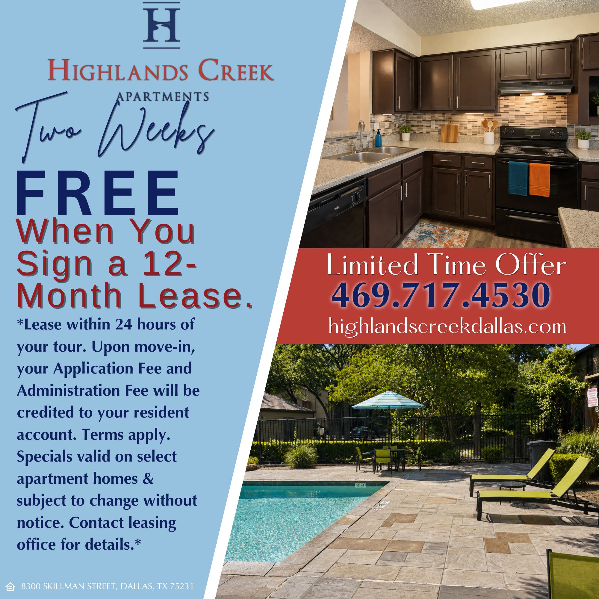 Highlands Creek Apartments I Specials at Highlands Creek Apartments in Dallas, Texas