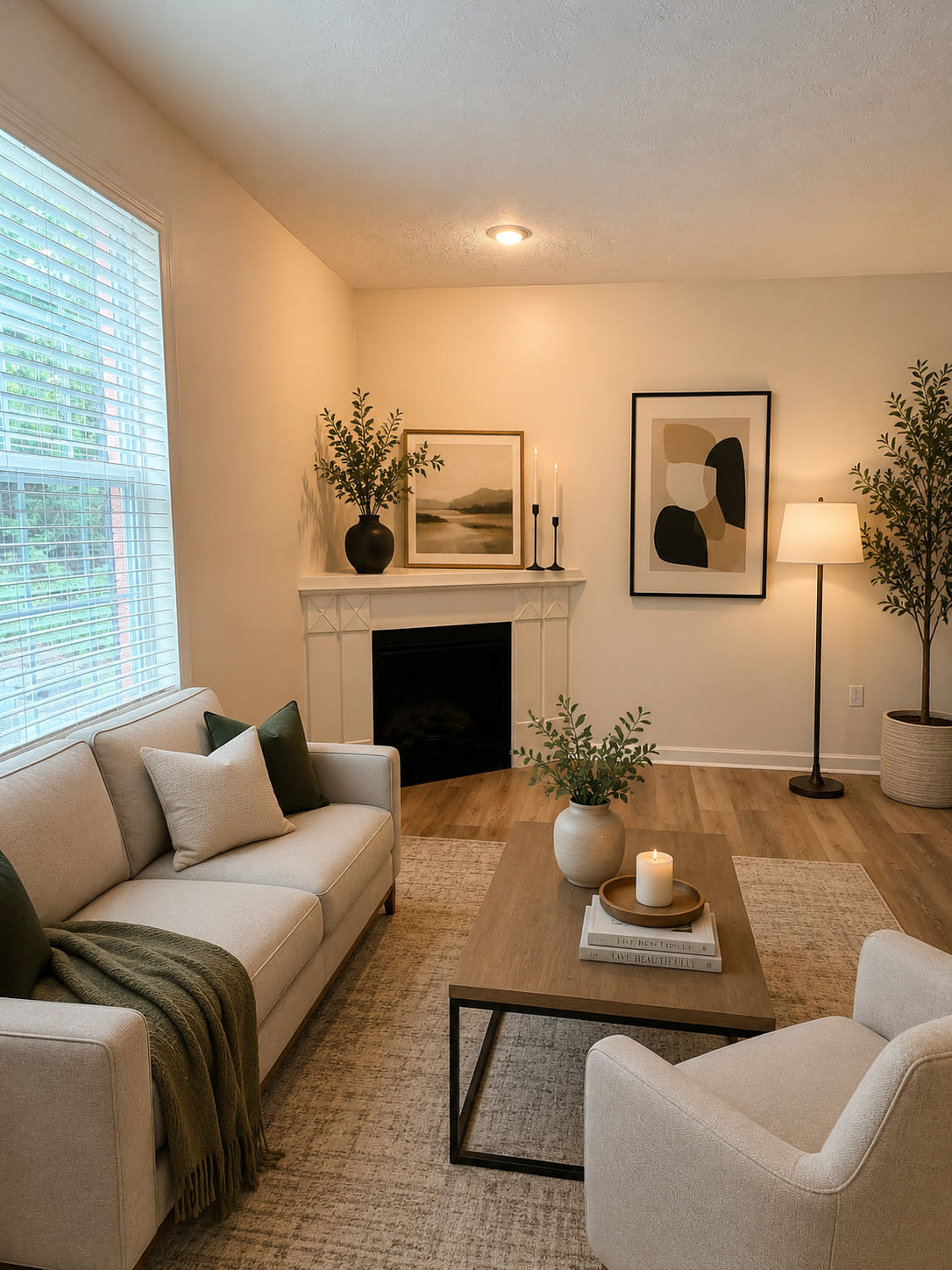 Open layout living area at Castle Ridge Apartments in Pittsburgh, Pennsylvania