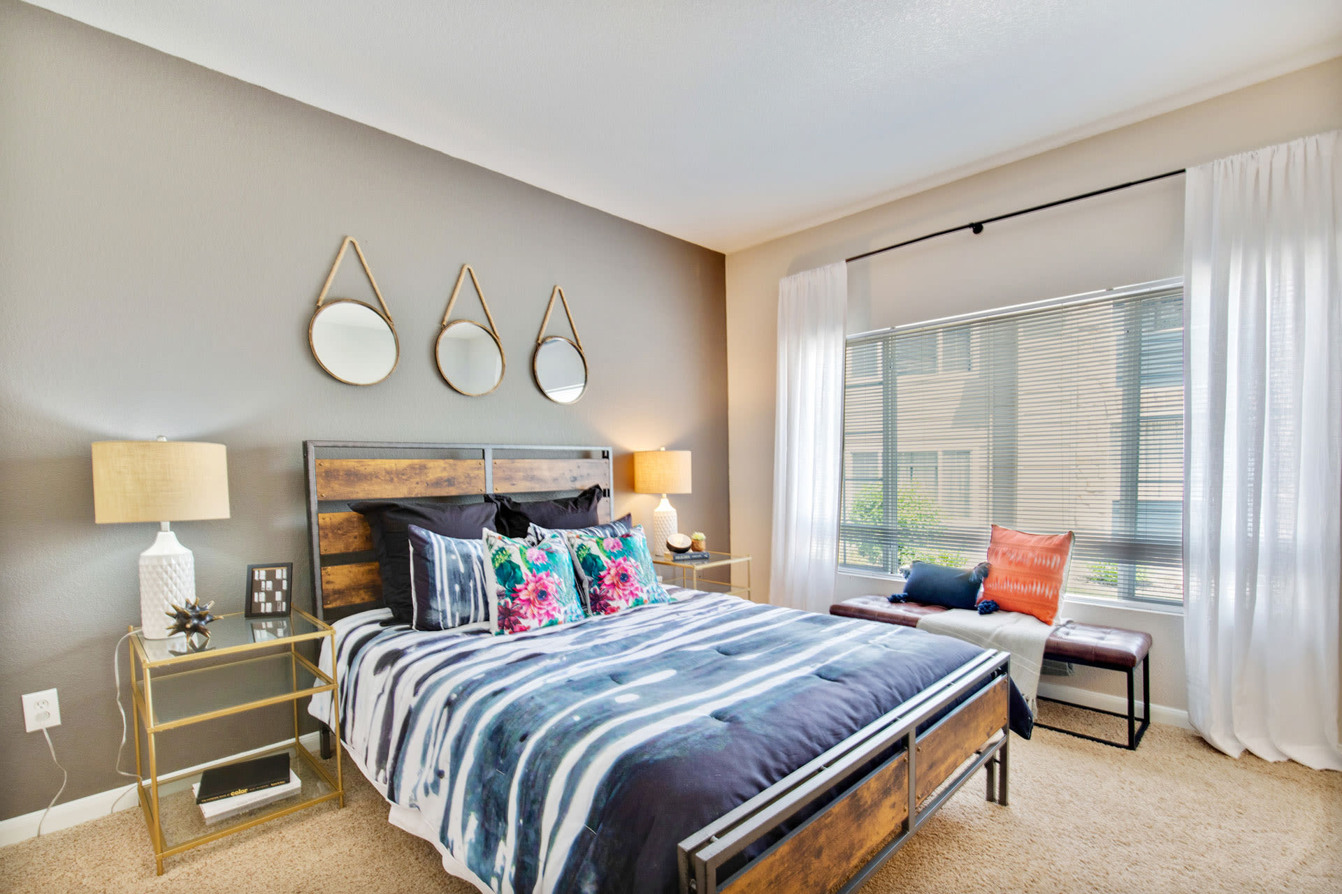Colorful bedroom at The Seasons at Horsetooth Crossing in Fort Collins, Colorado 