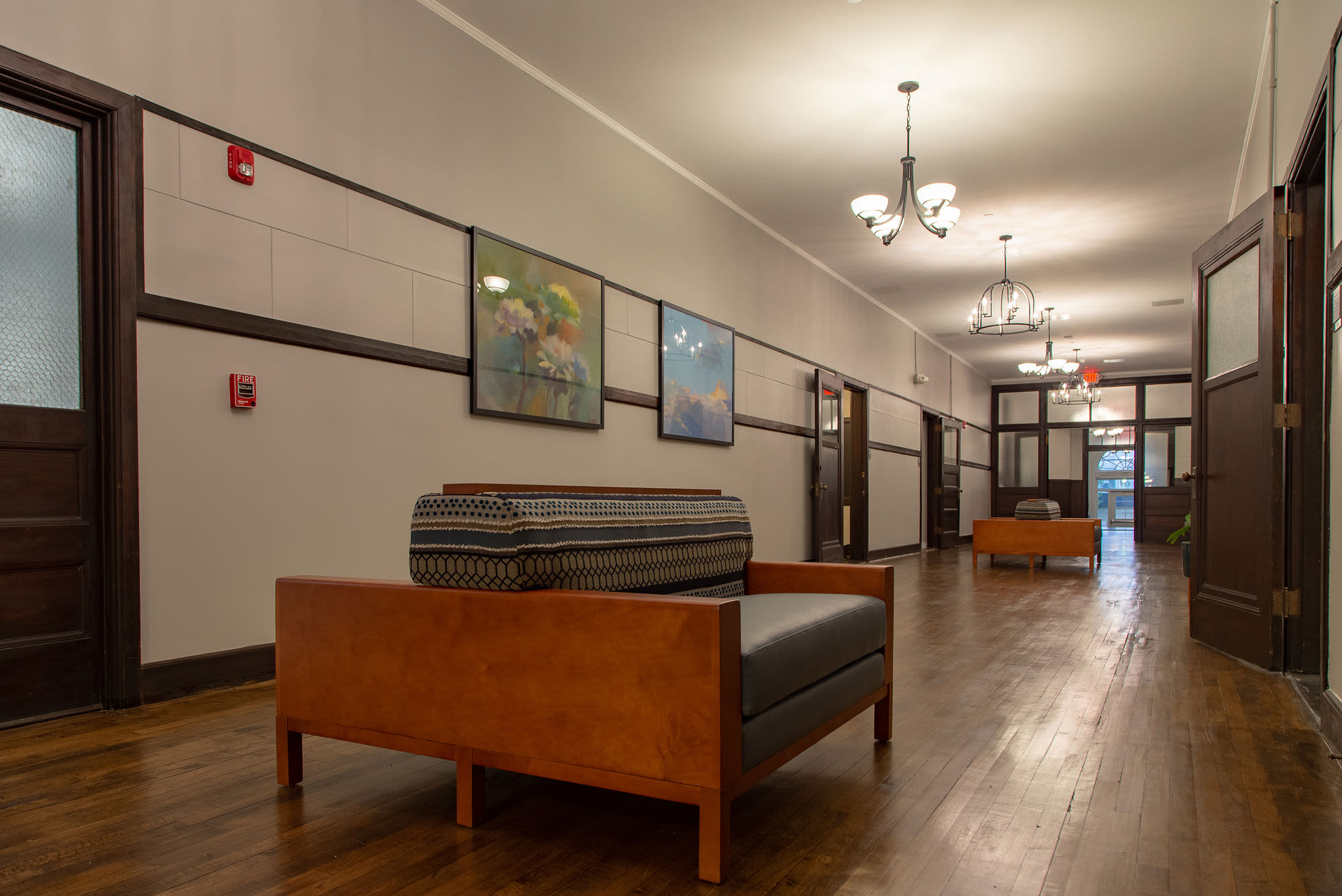 Clubhouse Lounge area at Walker School Apartments in Taunton, Massachusetts