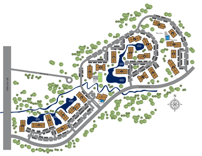 Site Map of The Preserve at Forbes Creek in Kirkland, WA