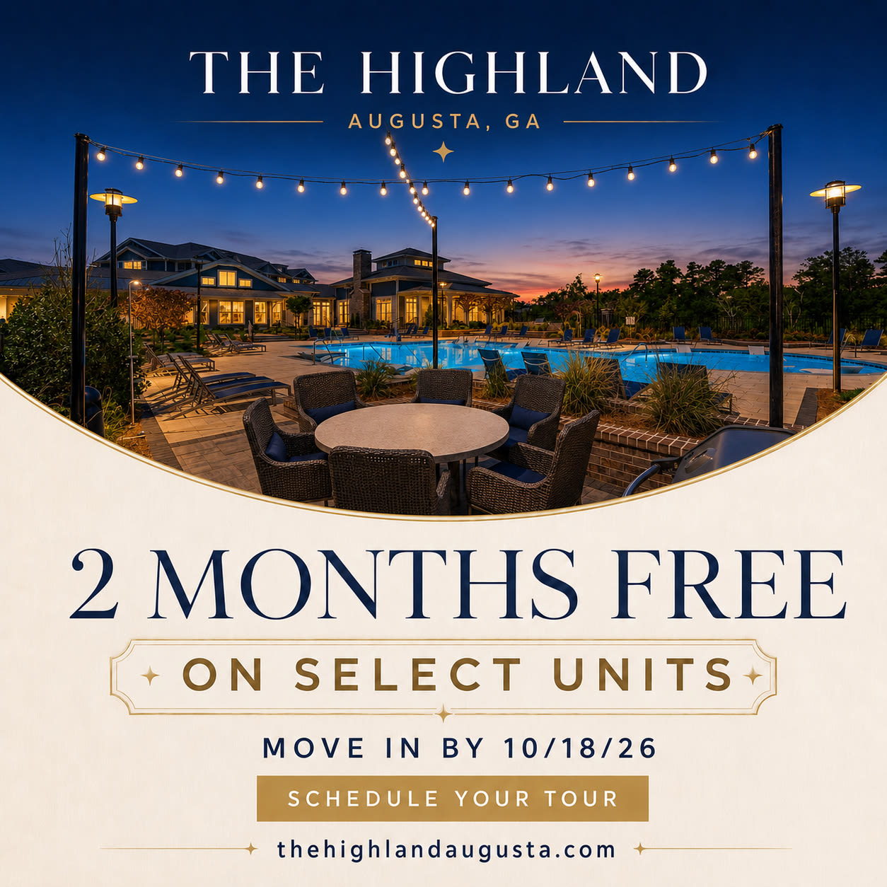  Current special at The Highland in Augusta, Georgia