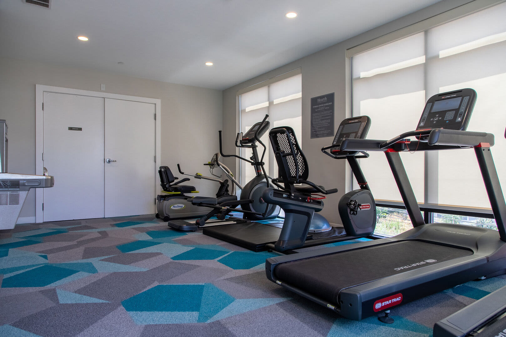 Fitness center at Hearth at Four Corners in Dorchester, Massachusetts, 