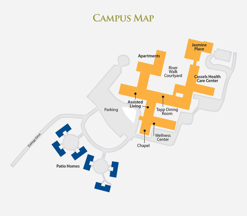 The Columbia Presbyterian Community in Lexington, South Carolina community map graphic