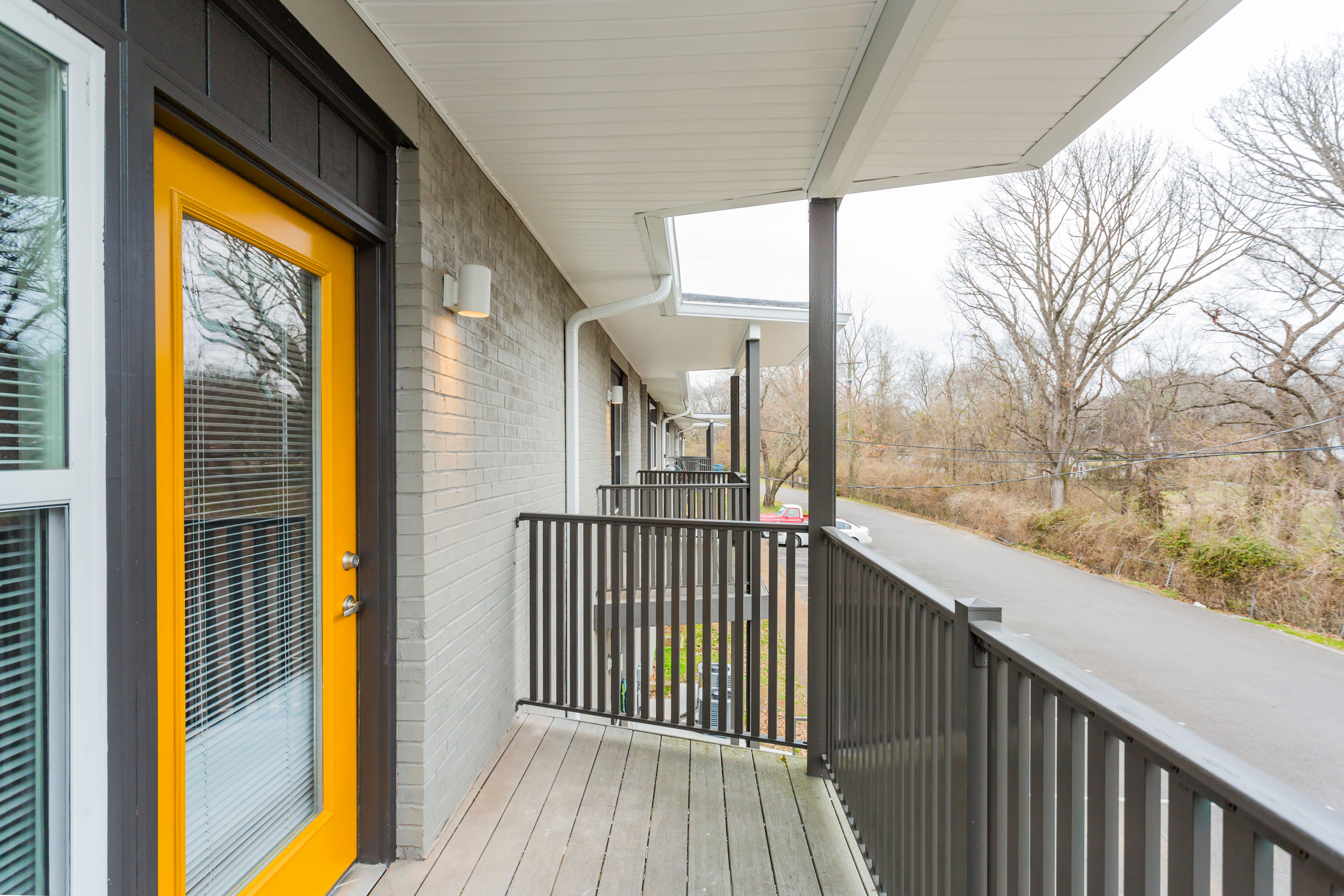 Balcony area at Gibson Creek Apartments in Madison, Tennessee