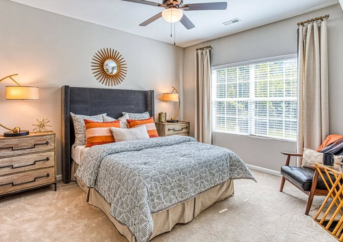 Spacious bedroom at Ascot Point Village in Asheville, North Carolina