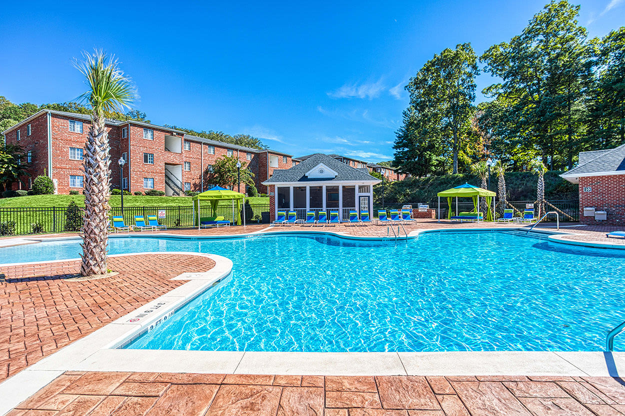 Pool area at Ascot Point Village in Asheville, North Carolina