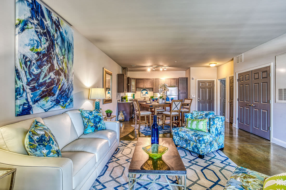 Cozy living room at Beckstone Apartments in Summerville, South Carolina