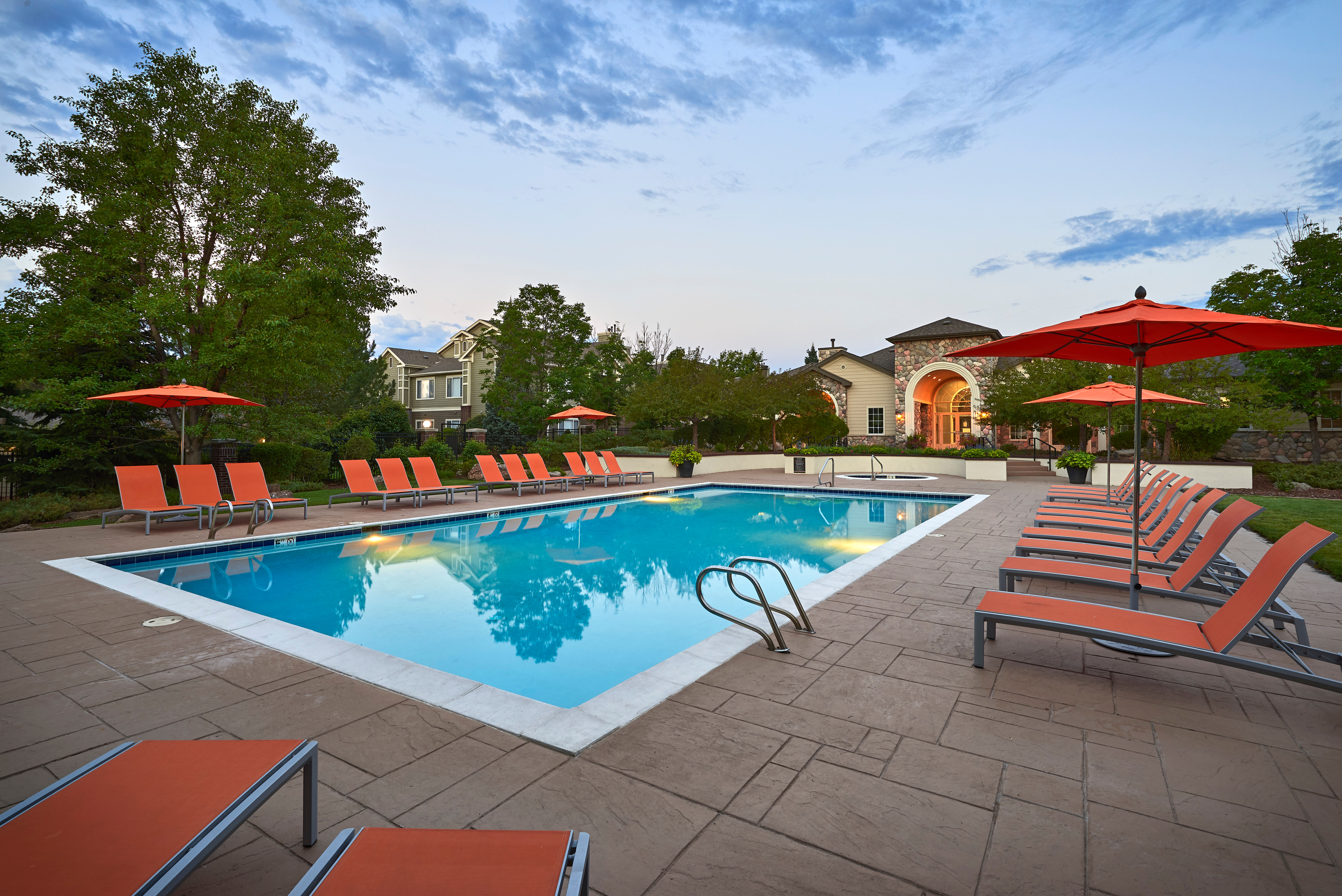 Swimming pool at Legend Oaks Apartments in Aurora, Colorado