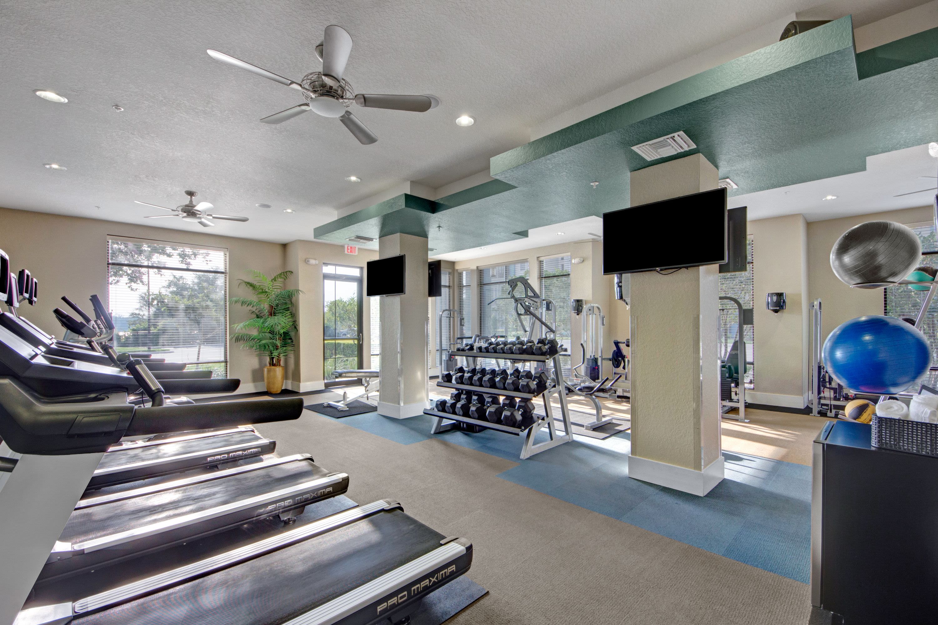 Fitness room at The Courtney at Lake Shadow in Orlando, Florida