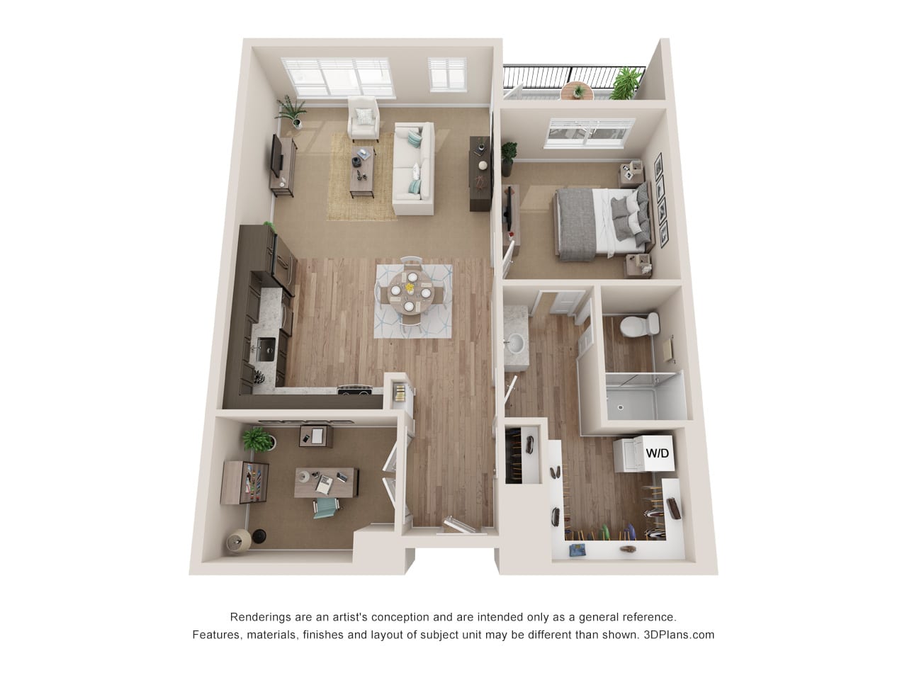 1 bedroom Floor Plan for skylodge