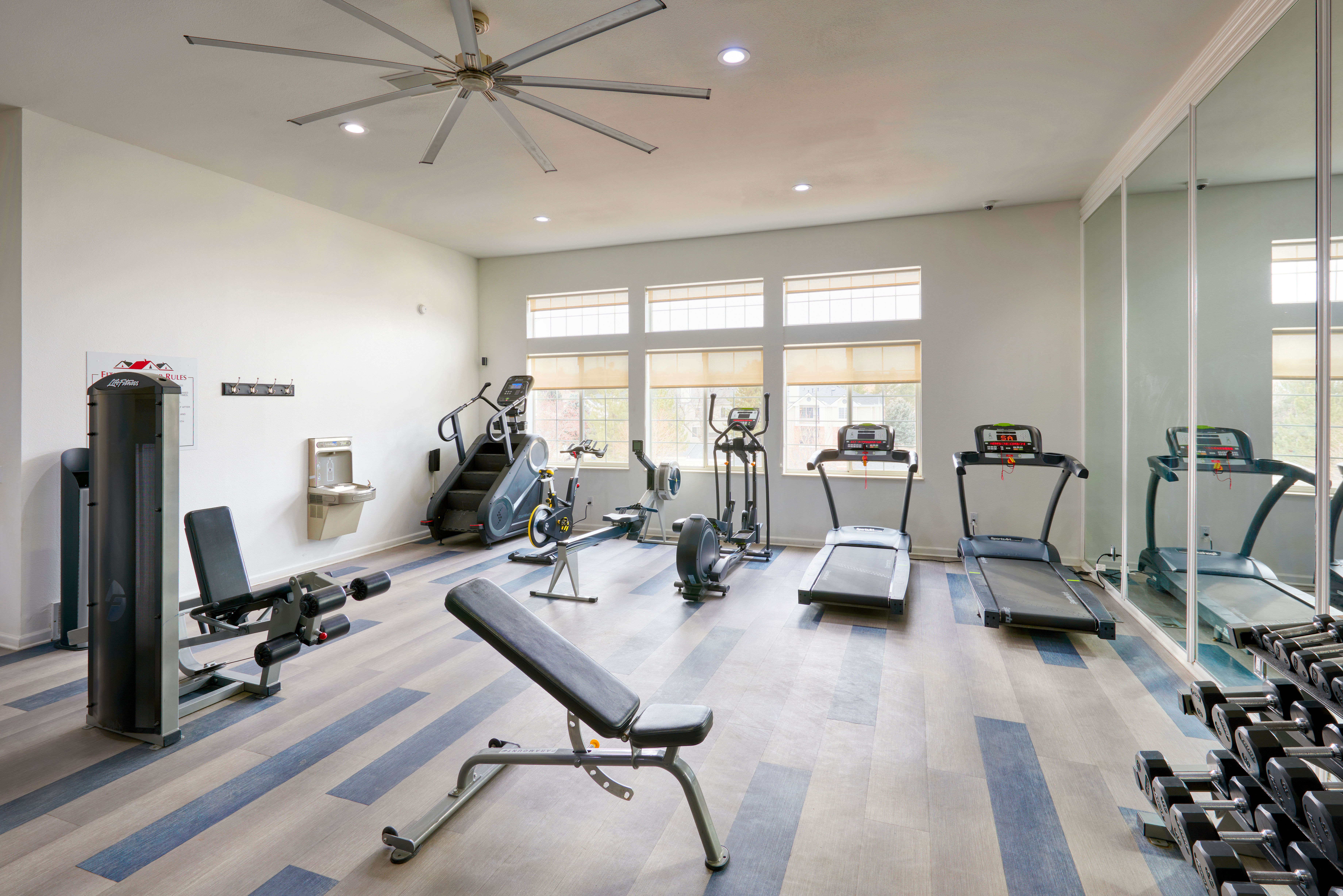 Fitness center for the residents at Villas at Homestead Apartments in Englewood, Colorado