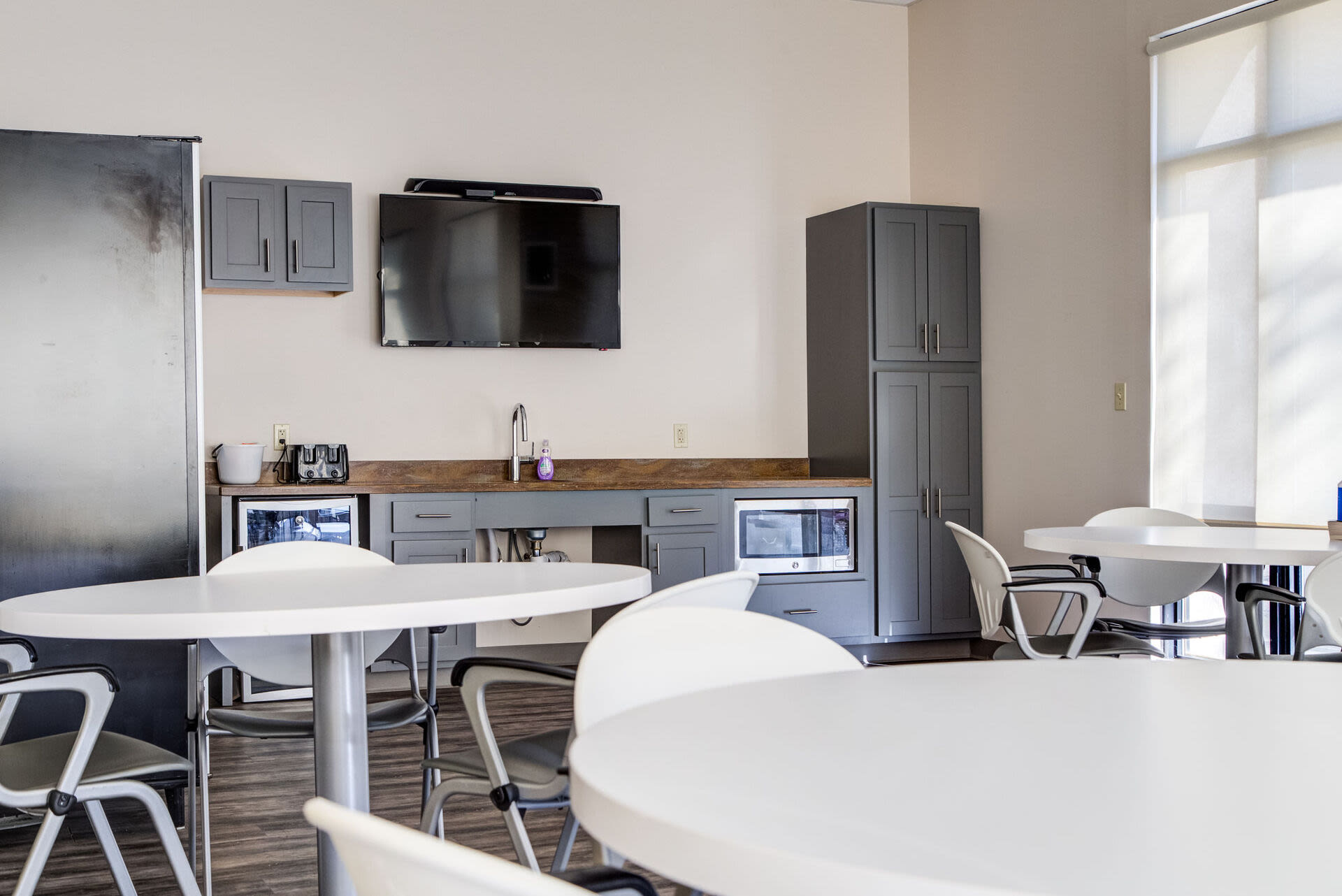 Clubhouse with kitchen at Bixby Brockton Apartments in Brockton, Massachusetts, 