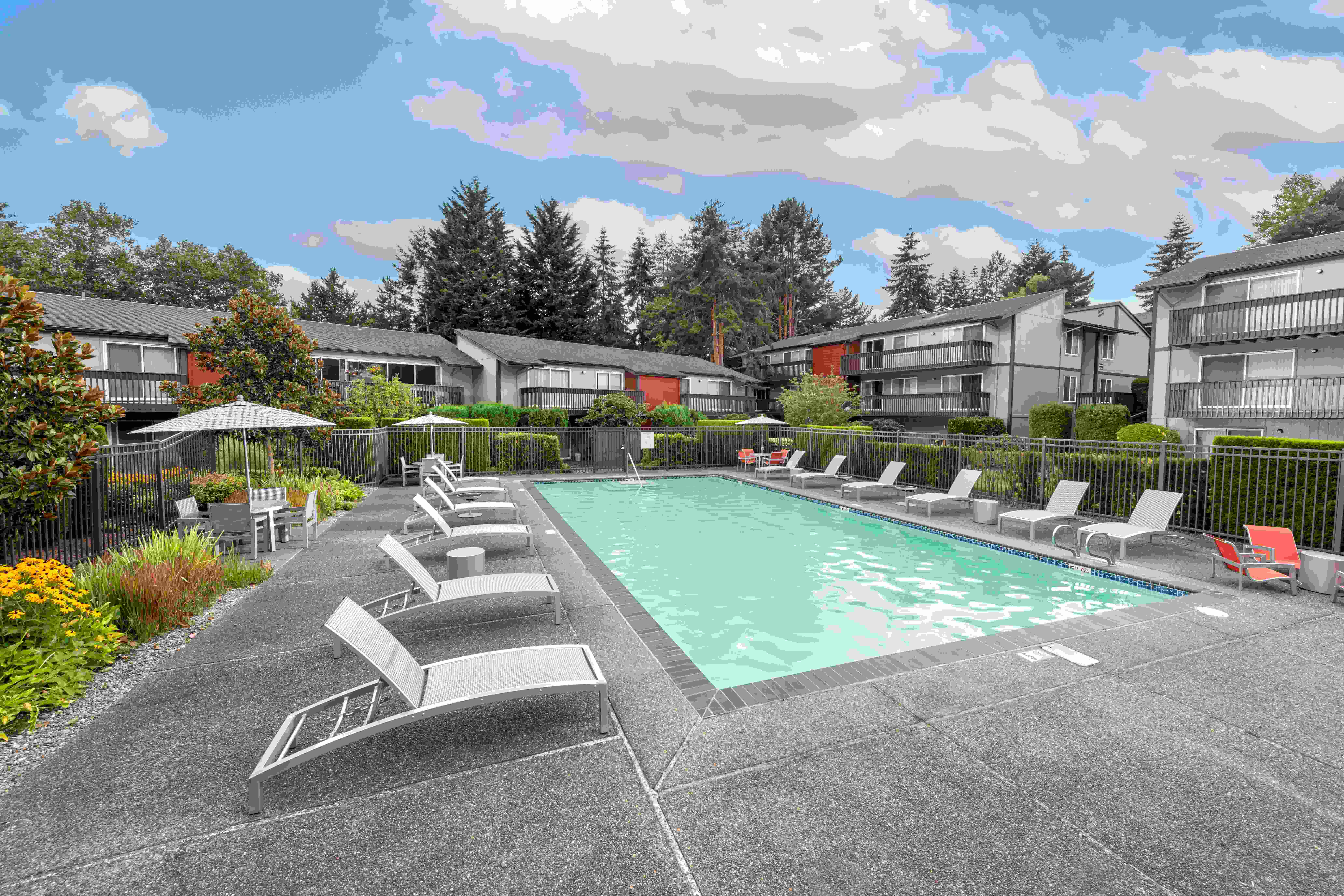 Swimming pool with seating Alder Bellevue in Bellevue, Washington