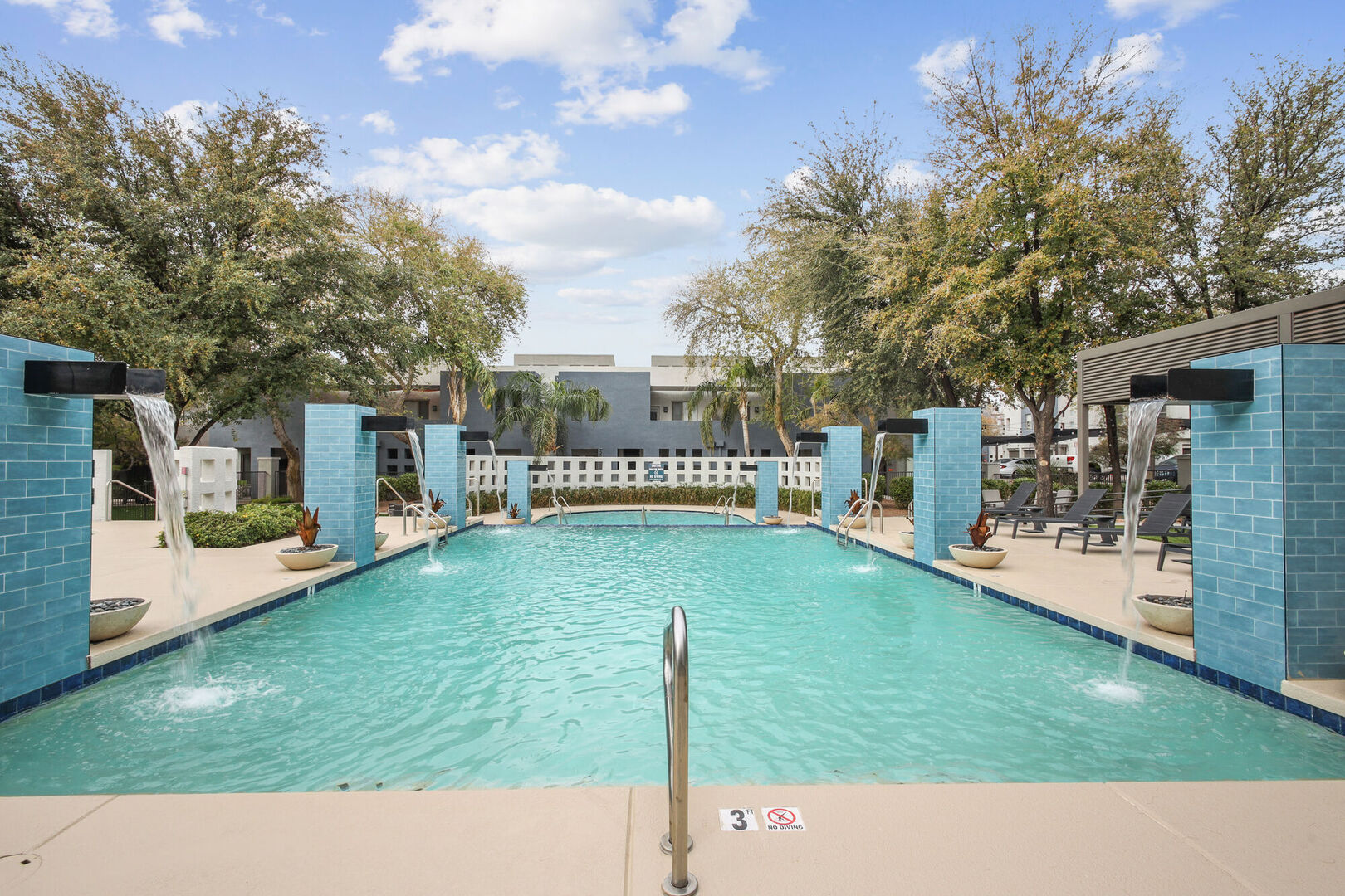 Luxurious swimming pool at Shade At Desert Ridge in Phoenix, Arizona